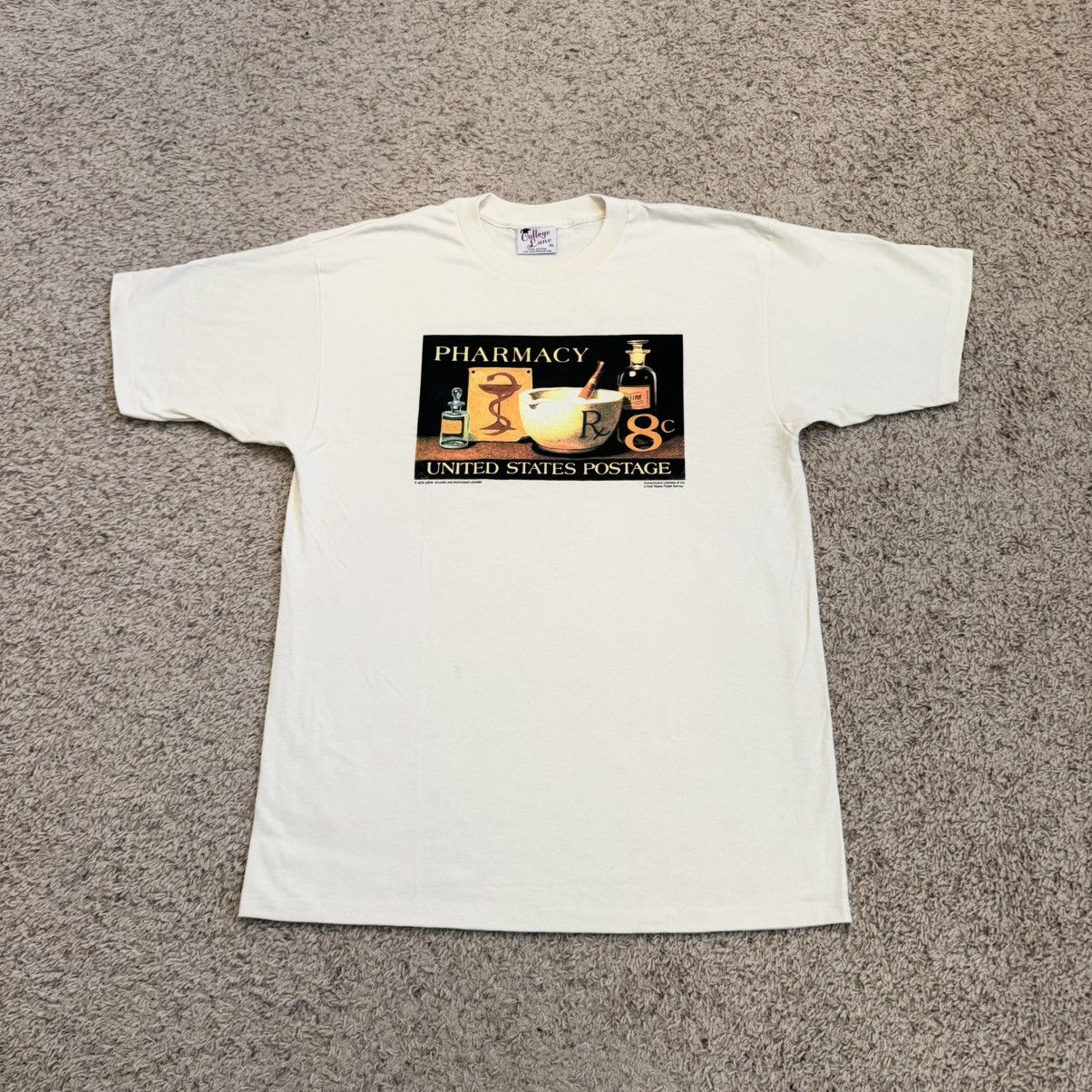 Vintage Vintage 90s USPS Pharmacy Stamp Art Tee XL Size US XL / EU 56 / 4 - 2 Thumbnail