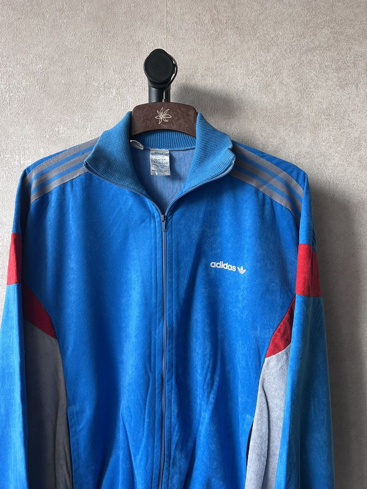 Adidas 80s Adidas Vertex Velour Zip Up Jacket Made in France Size US M / EU 48-50 / 2 - 7 Thumbnail