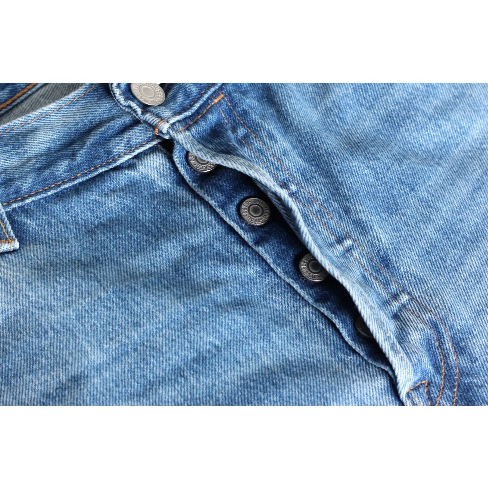 Levi's VINTAGE Levi's 501 Jeans Men 34x28 Distressed Raw Hem 150th Anniversary Edition Denim Blue 5-Pocket Straight Waist 34 Inseam L28 DZ7361 Mens Size US 34 / EU 50 - 5 Thumbnail