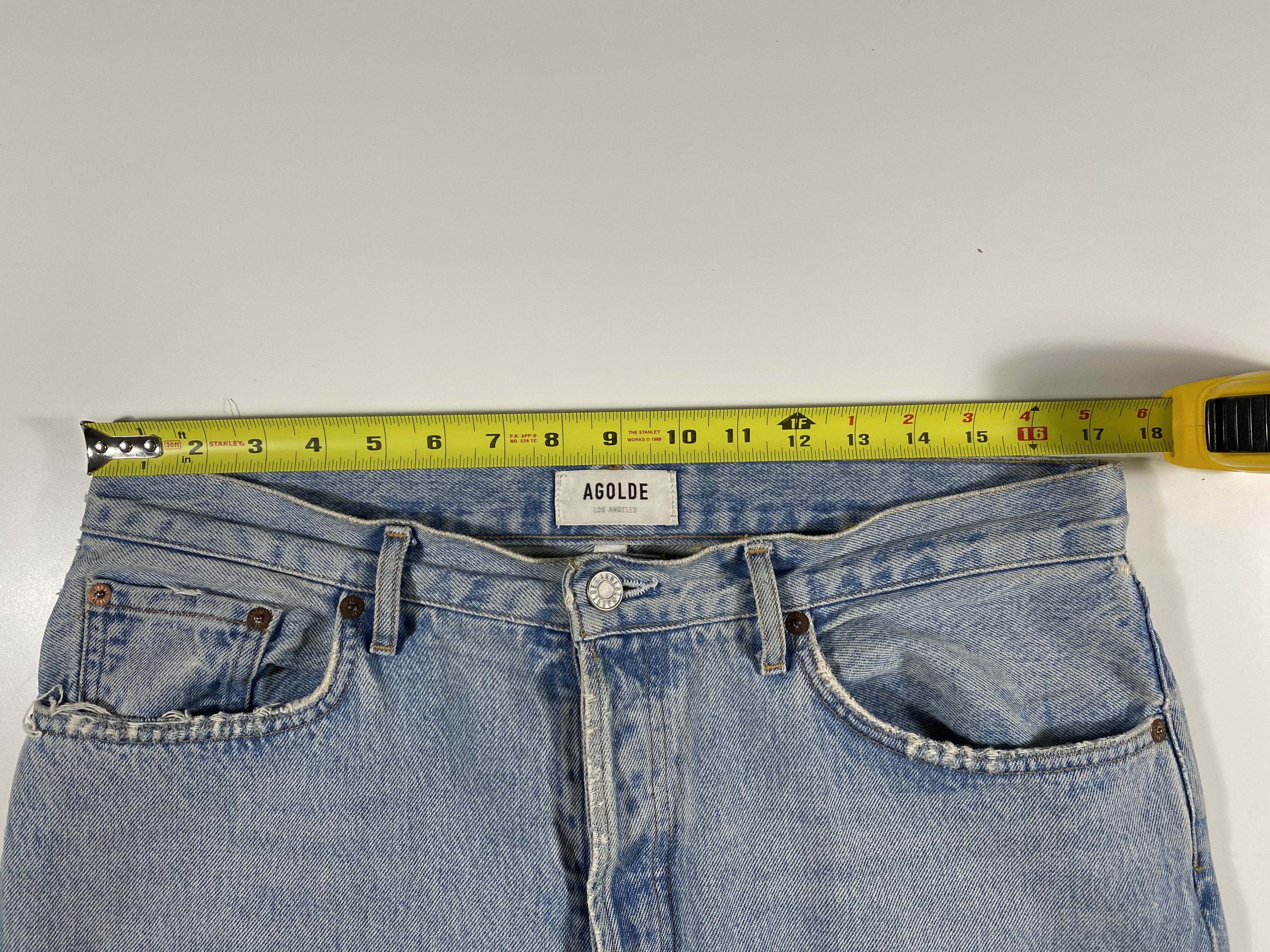 Agolde Agolde Pre-distressed Lana jeans in Riptide colorway 34x29 Size 34" / US 12 / IT 48 - 8 Thumbnail
