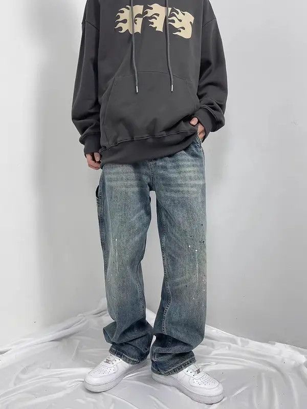 Japanese Brand Vintage street inked washed and distressed baggy jeans Size US 34 / EU 50 - 8 Thumbnail