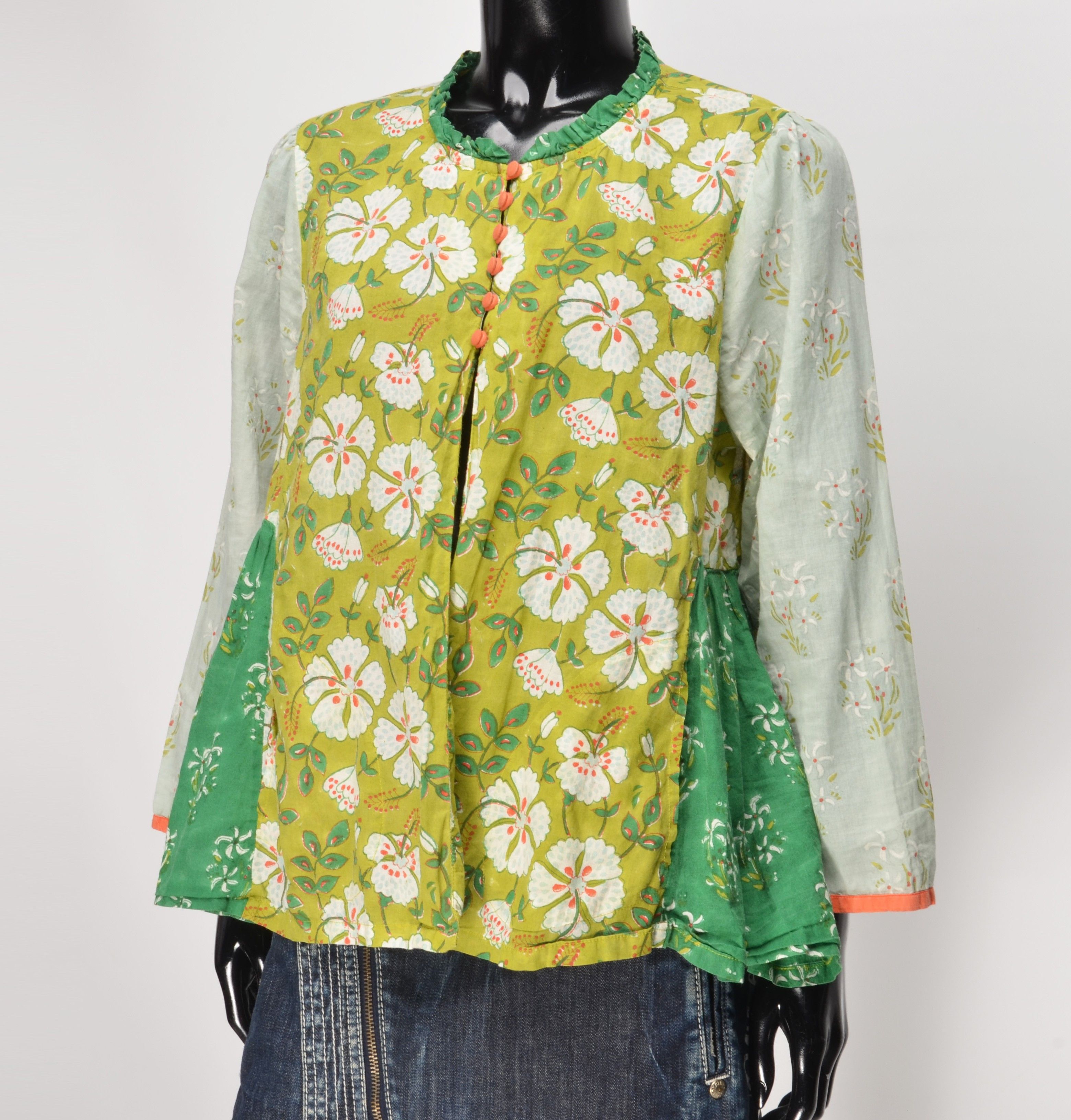 Gudrun Sjoden Gudrun Sjoden Floral Patchwork Flowy Relaxed Fit Boho Blouse Size M / US 6-8 / IT 42-44 - 2 Thumbnail