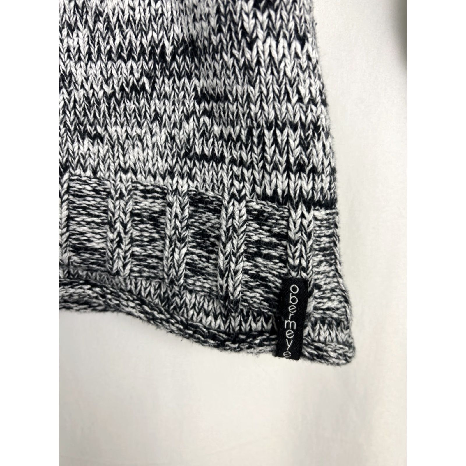 Obermeyer Obermeyer Womens Pullover Sweater Mock Neck Knit Cotton Blend Black White Medium Size M / US 6-8 / IT 42-44 - 6 Thumbnail