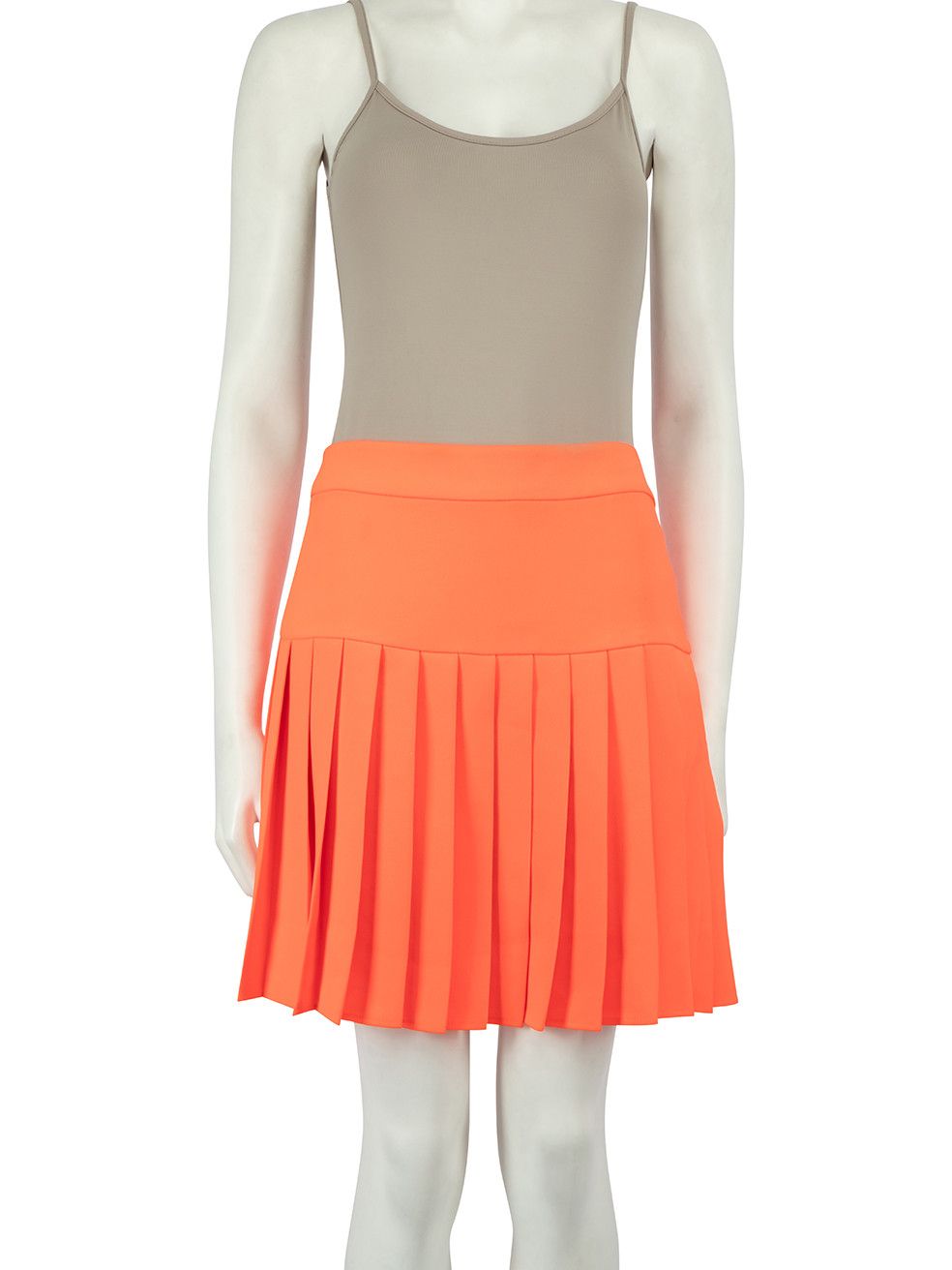 Mini pleated orange skirt hot sale