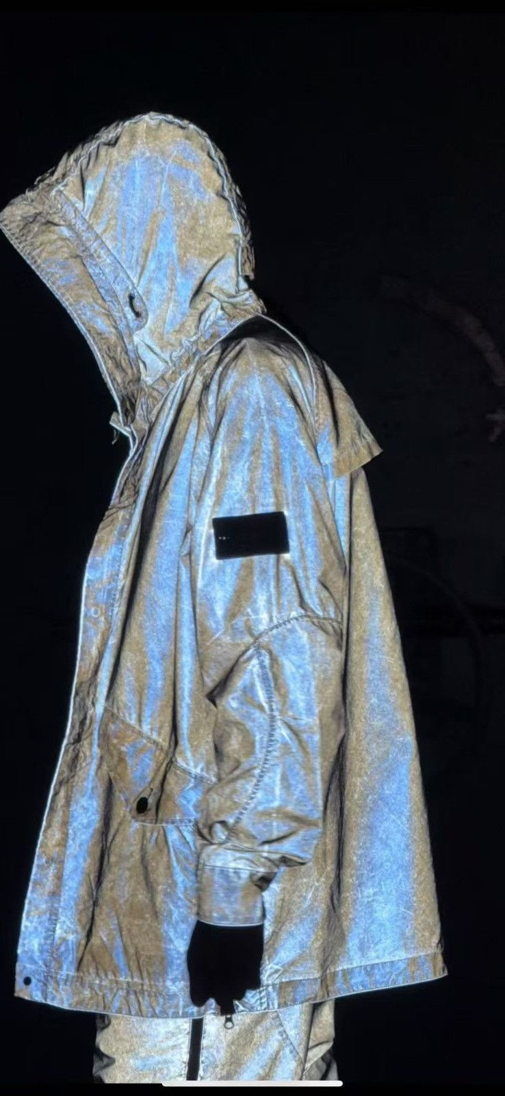 Stone Island Orange Dust Reflective Parka L