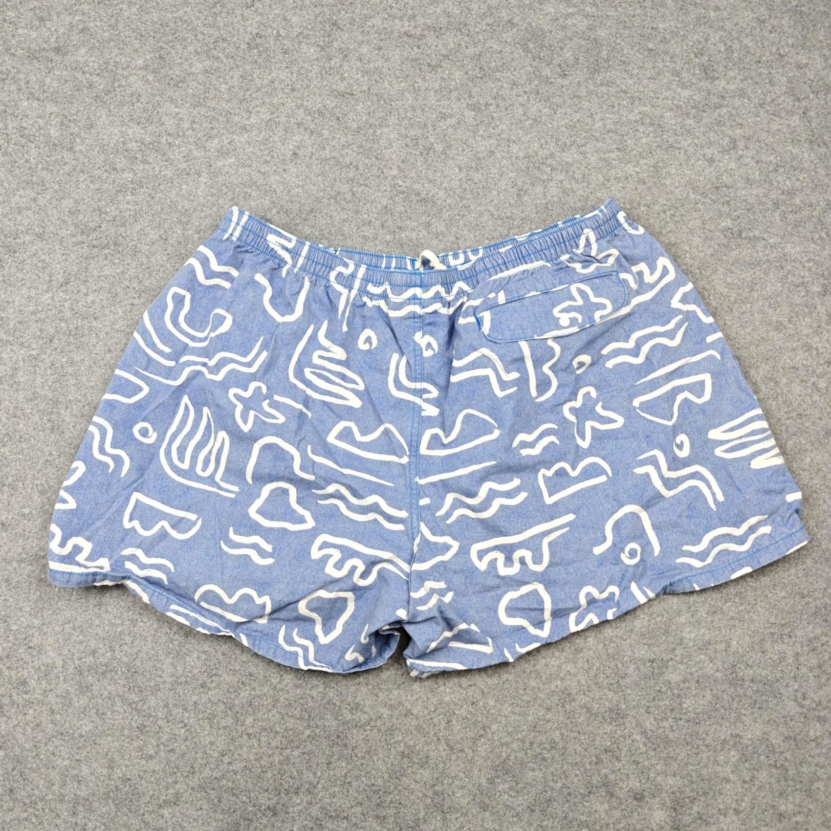 Patagonia Patagonia Swim Trunks Mens XL Blue Geometric Drawstring Pockets Cotton Size US 36 / EU 52 - 6 Thumbnail