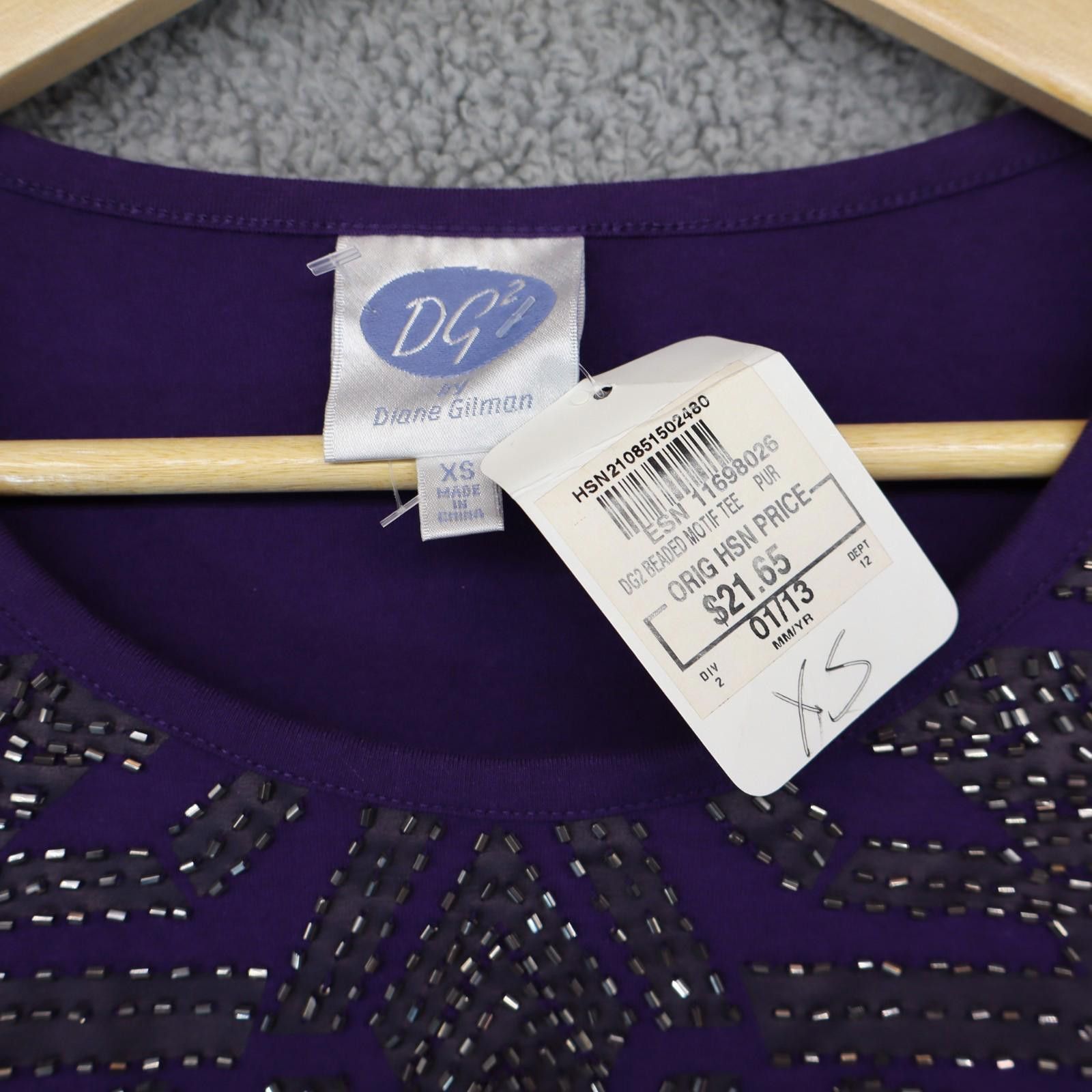 Other DG2 Diane Gilman Tribal Top XS NWT Sequence Purple Spots Size XS / US 0-2 / IT 36-38 - 5 Thumbnail