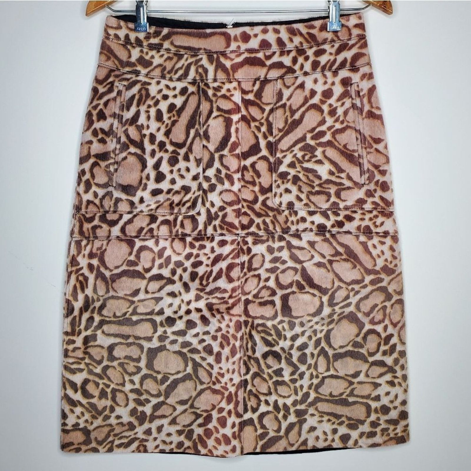 Bcbgmaxazria BCBGMaxazria Ocelot Faux Fur Vegan Leather Margaux Skirt 4 Size 27" / US 4 / IT 40 - 2 Thumbnail