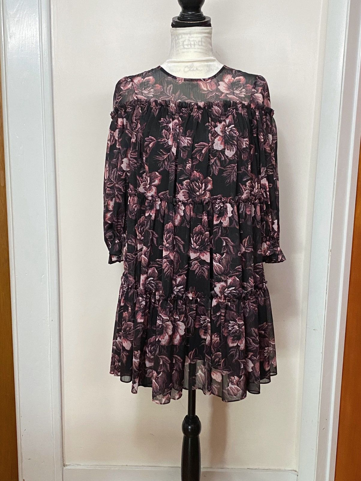 Ted Baker Ted Baker Printed Tiered Mini Swing Dress size 0 Size XS / US 0-2 / IT 36-38 - 4 Thumbnail