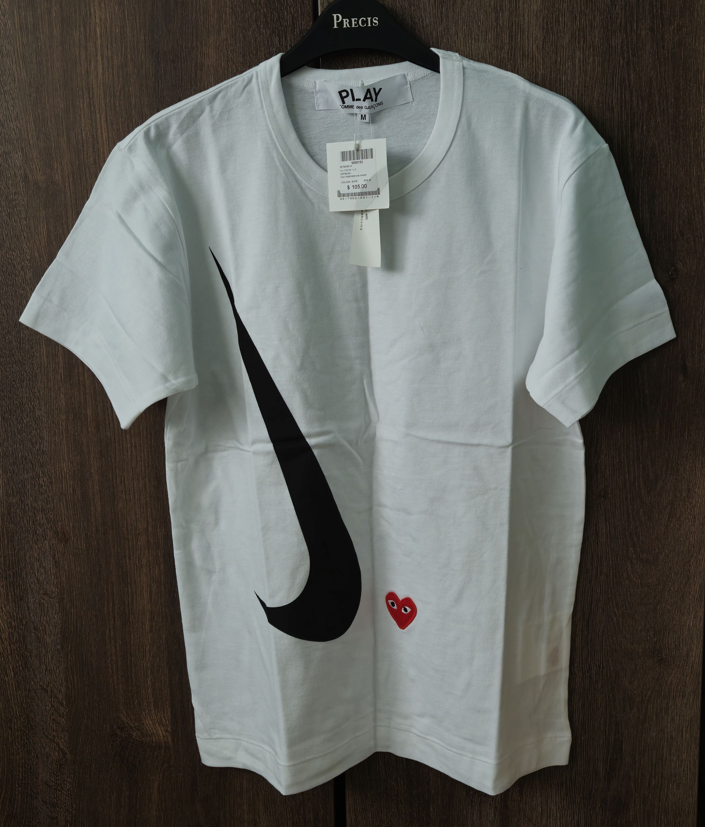 Tシャツ・カットソー COMME DES GARCONS Men T Shirts AXT288051 WHITE White Comme Des Garçons PLAY T-Shirt | ICETIME LUXE
