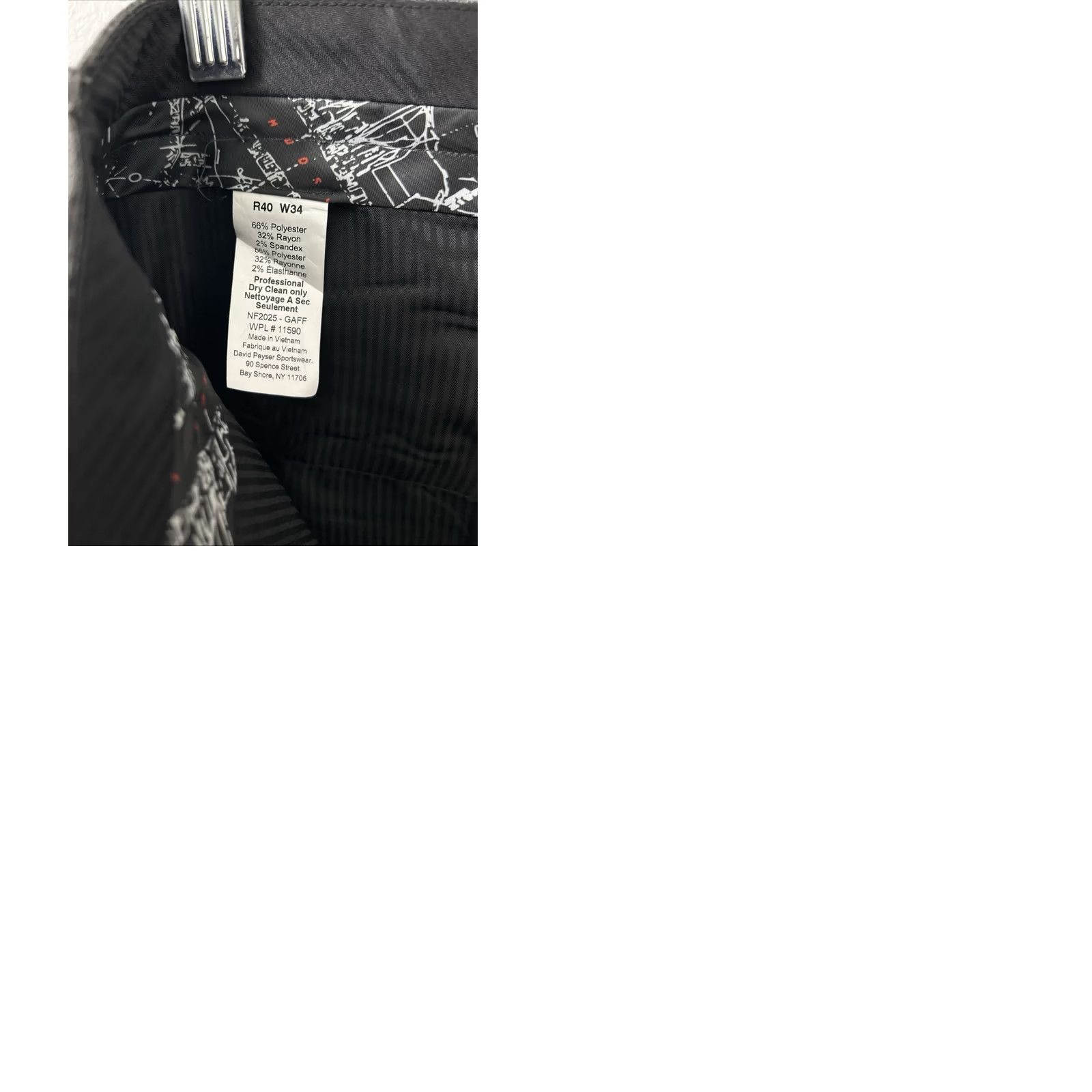 Nautica Nautica Slim Fit Dress Pants Mens 34x32 Black Grey NWT Zipper Button Flat Front Polyester Blend Size US 34 / EU 50 - 9 Thumbnail