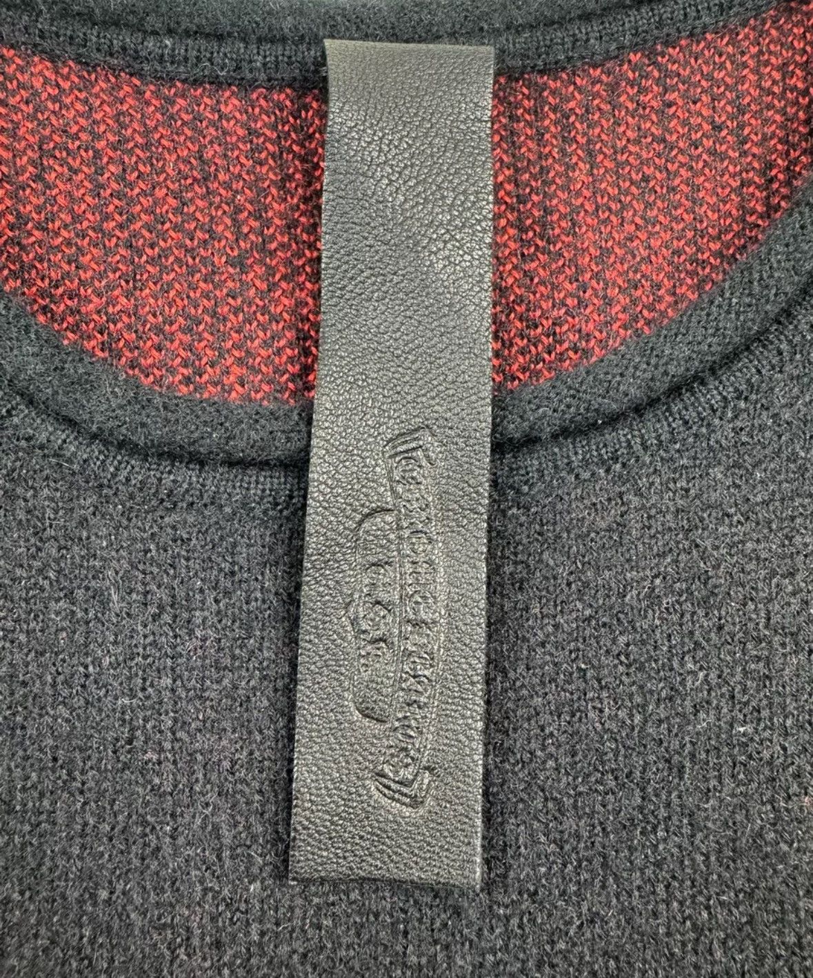 Chrome Hearts Red leather cross patch cashmere sweater Size US XL / EU 56 / 4 - 4 Thumbnail