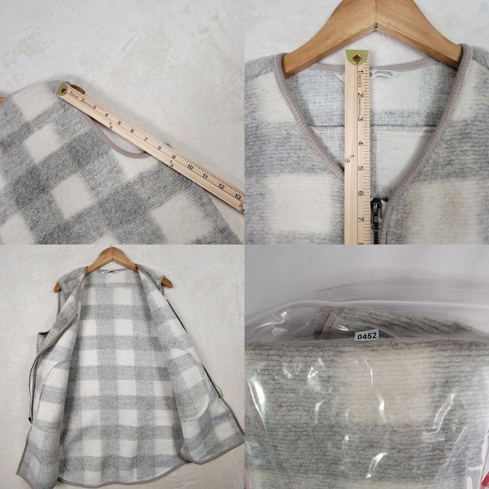 Vintage Woolrich Womens Wool Vest Gray White Plaid Fleece Full Zip Outdoor 90s Jacket Mid-Length Regular Fit XL Womens Vest Size XL / US 12-14 / IT 48-50 - 9 Thumbnail