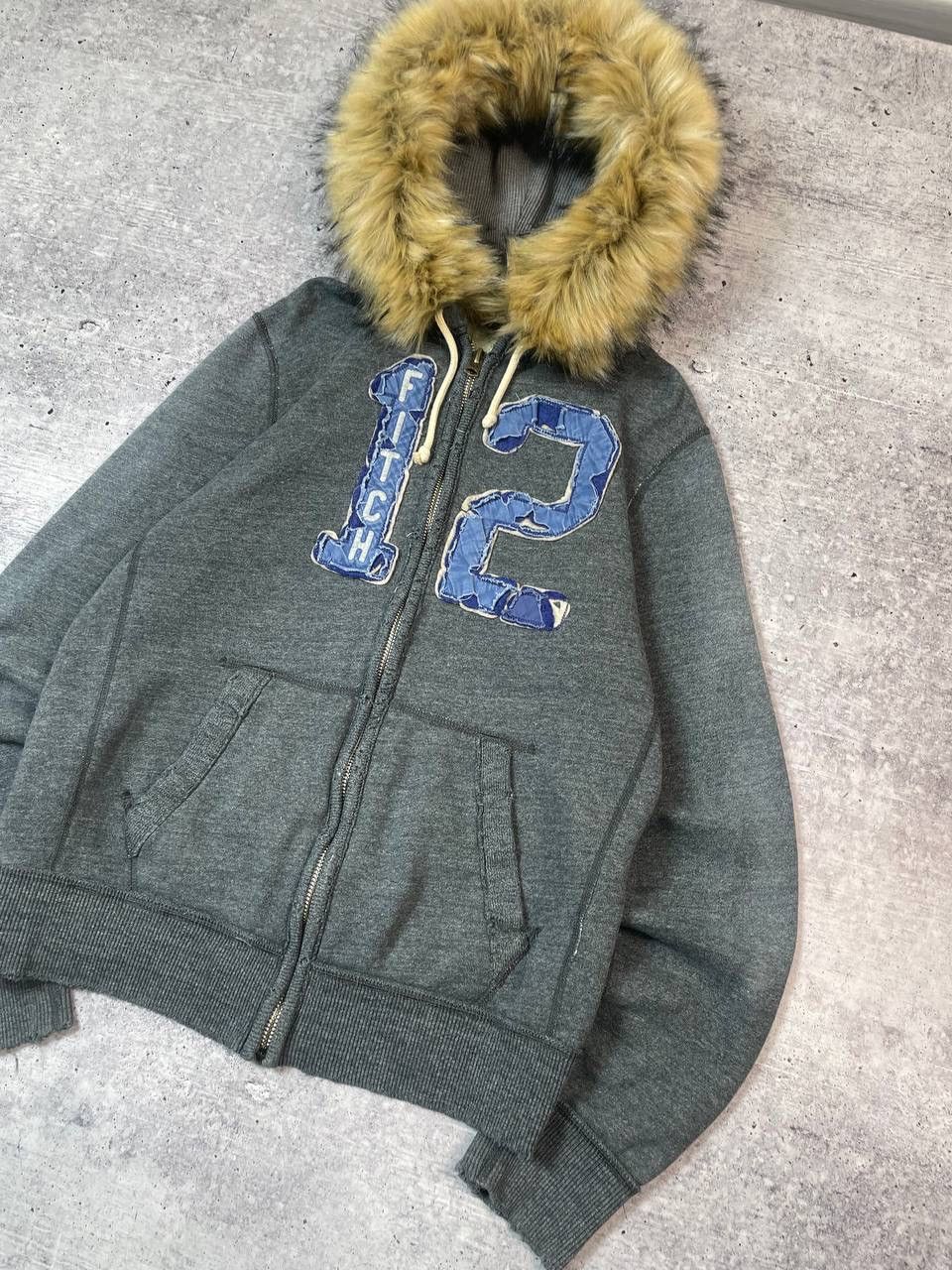 Abercrombie & Fitch Vintage 00s Abercrombie Fitch Faux Fur Zip Up Hoodie Y2K Size US XL / EU 56 / 4 - 3 Thumbnail