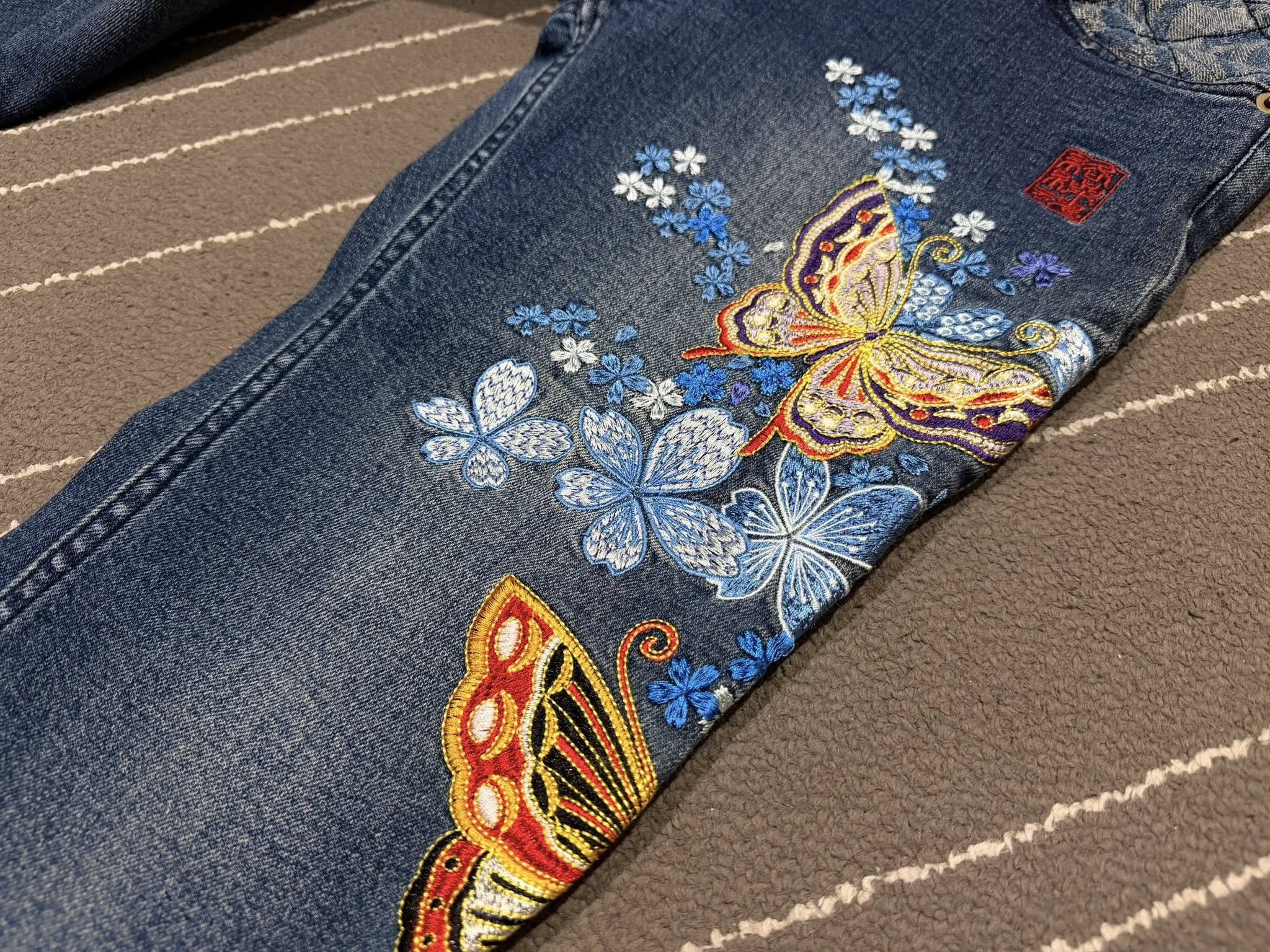 Karakuri Tamashii KARAKURI TAMASHI embroidery butterfly women W30 2772 Size 30" / US 8 / IT 44 - 4 Thumbnail
