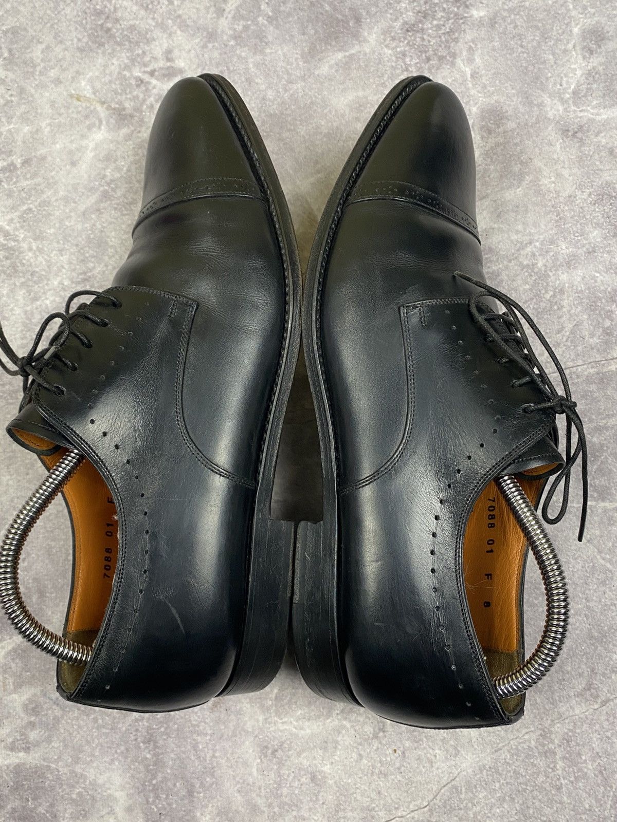 Santoni Santoni Cap-toe Black Leather Oxford Shoes Size: 8 Size US 9 / EU 42 - 7 Thumbnail