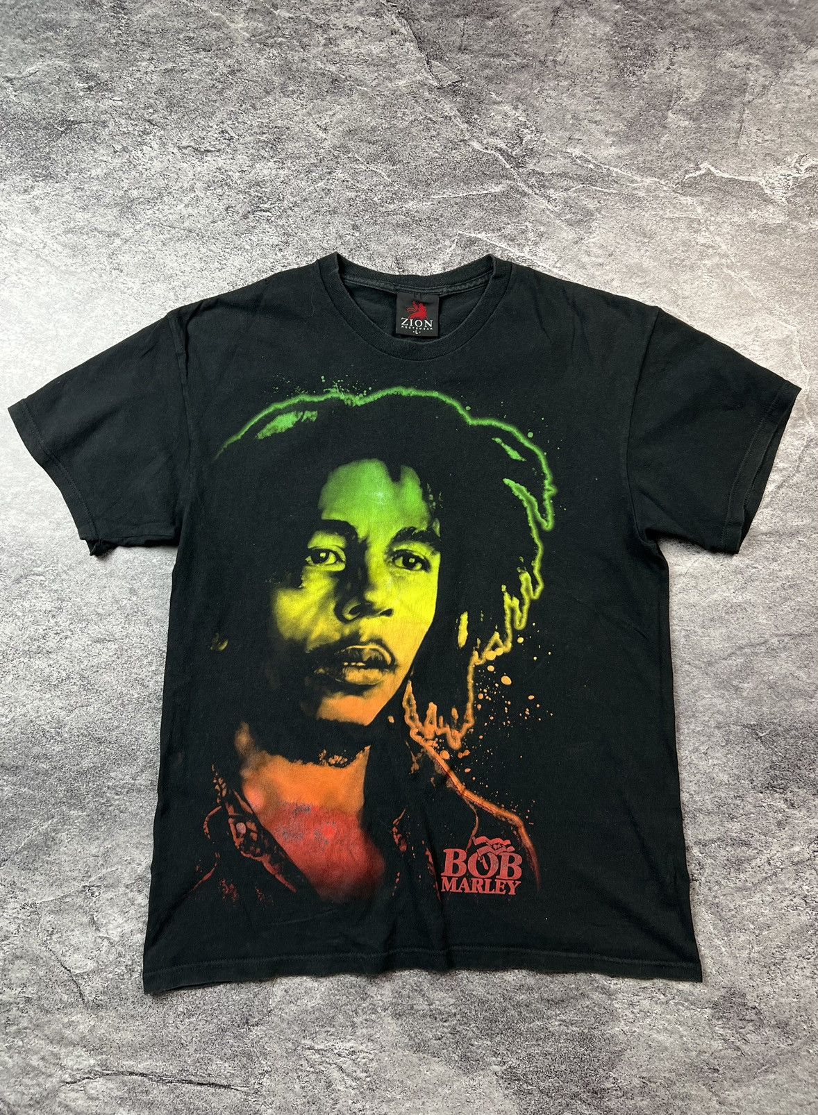 Pre-owned Bob Marley X Vintage Y2k Bob Marley Zion 420 Marijuana Jamaica Weed Tee Shirt In Black