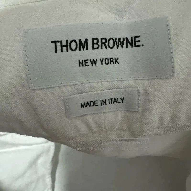 Thom Browne Thom Browne White Cotton Embroidered Logo Shirt . Size US M / EU 48-50 / 2 - 4 Thumbnail