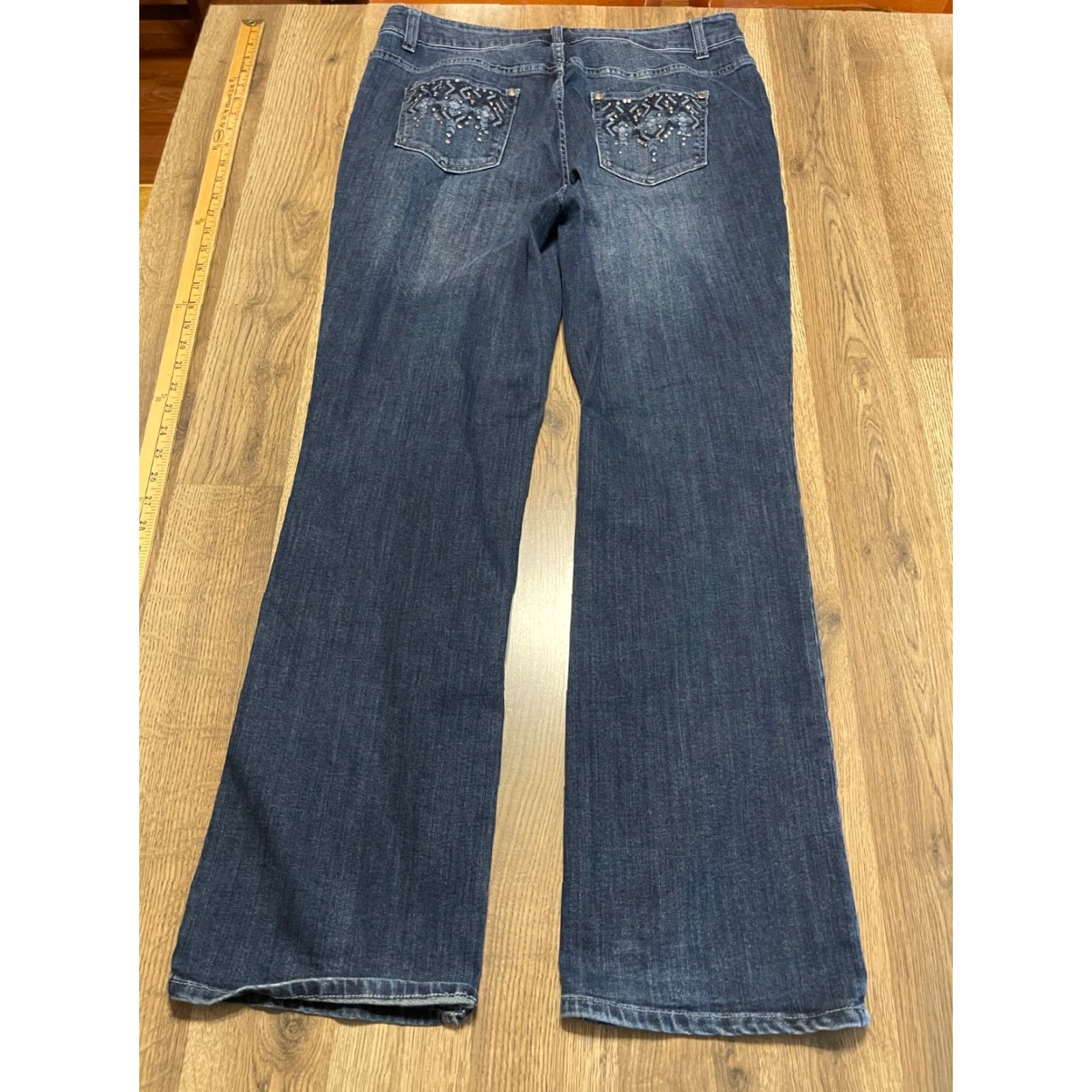 Vintage Christopher & Banks Jeans Women's Size 14 Blue Denim Bootcut Pockets Size 36" / US 14 / IT 50 - 2 Thumbnail