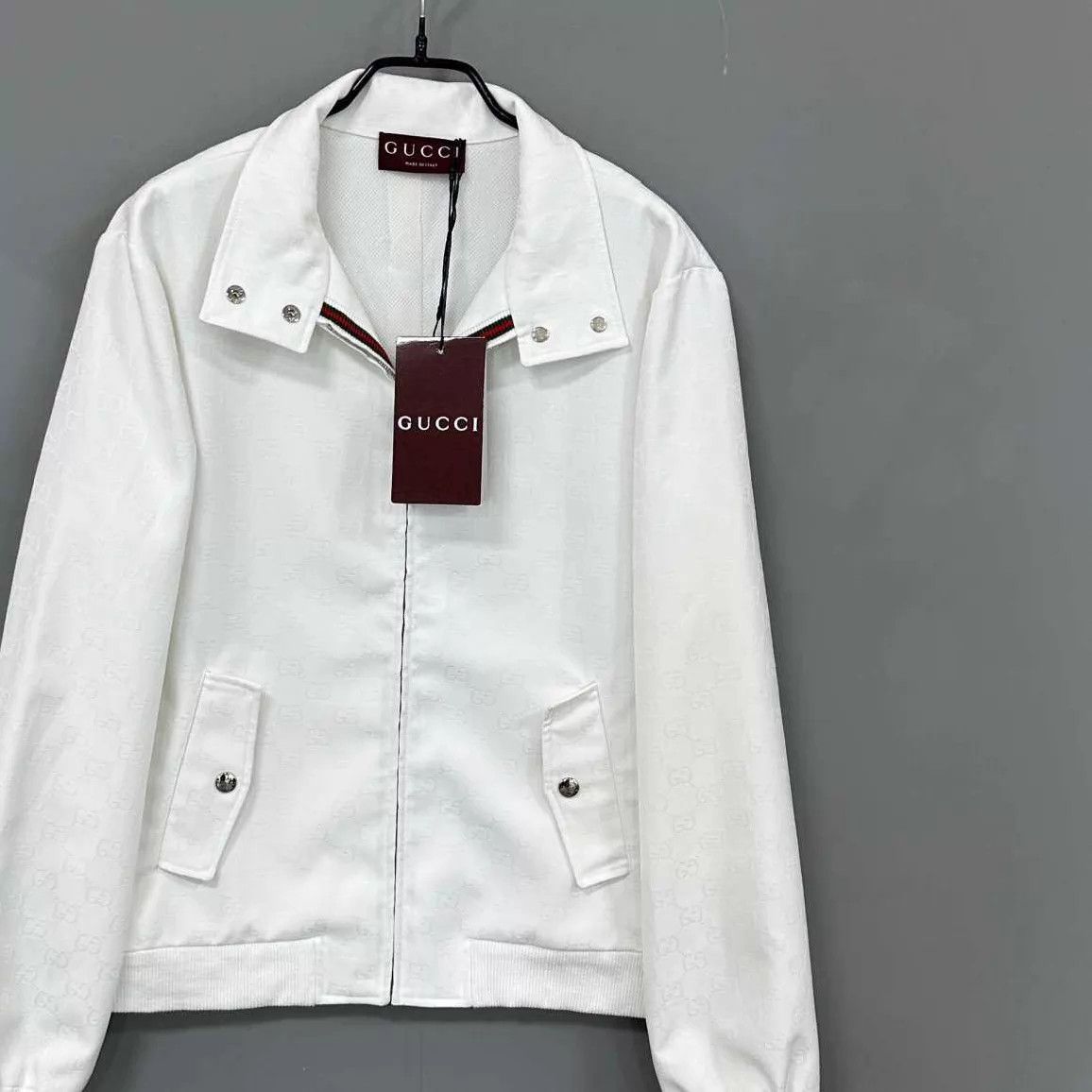 Gucci GUCCI White All-Over Print Zip Jacket XL Size XL / US 12-14 / IT 48-50 - 2 Thumbnail
