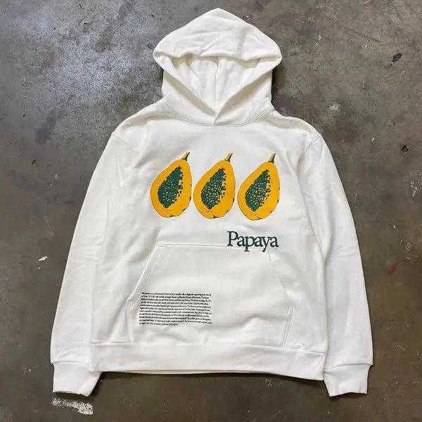 Japanese Brand VIBE White retro papaya print sweatshirt Size US L / EU 52-54 / 3 - 7 Thumbnail