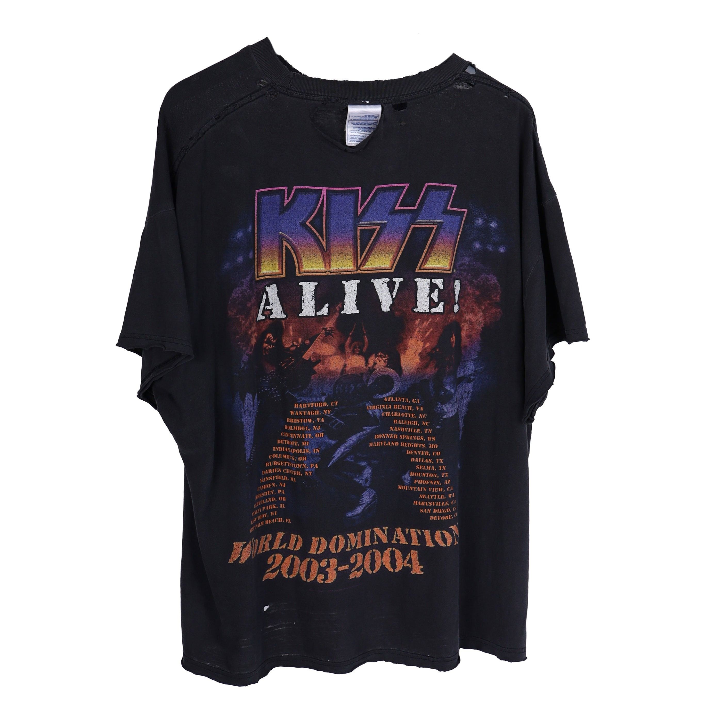 Vintage KISS ALIVE WORLD DOMINATION 2003-04 T-SHIRT Size US XL / EU 56 / 4 - 2 Thumbnail