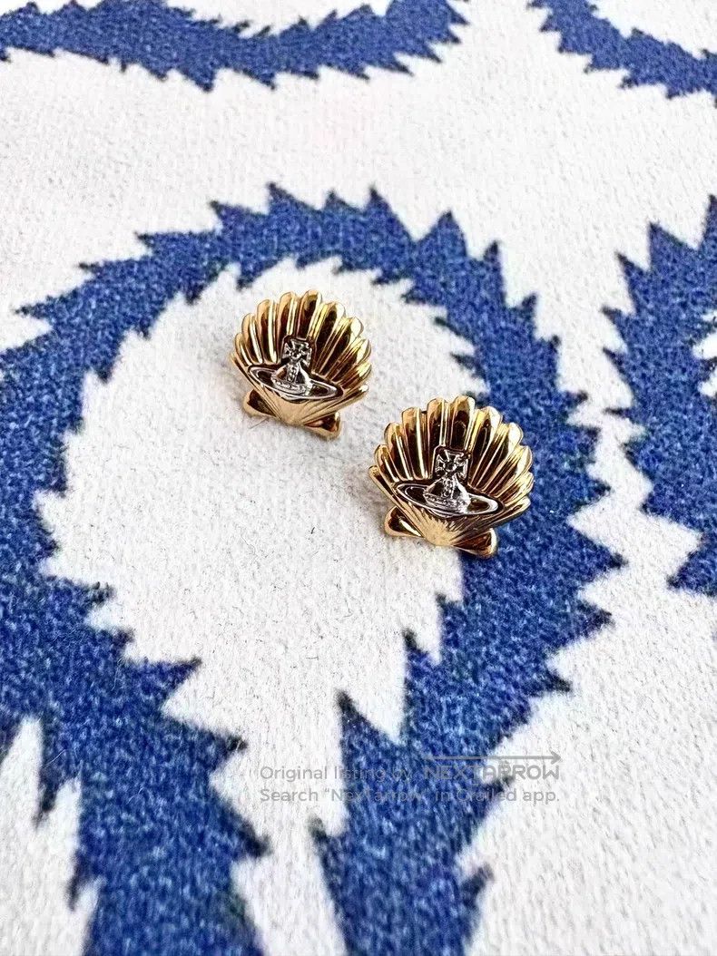 Vivienne Westwood Vivienne Westwood Vintage 3D Golden Shell Saturn Earrings Size ONE SIZE - 2 Thumbnail