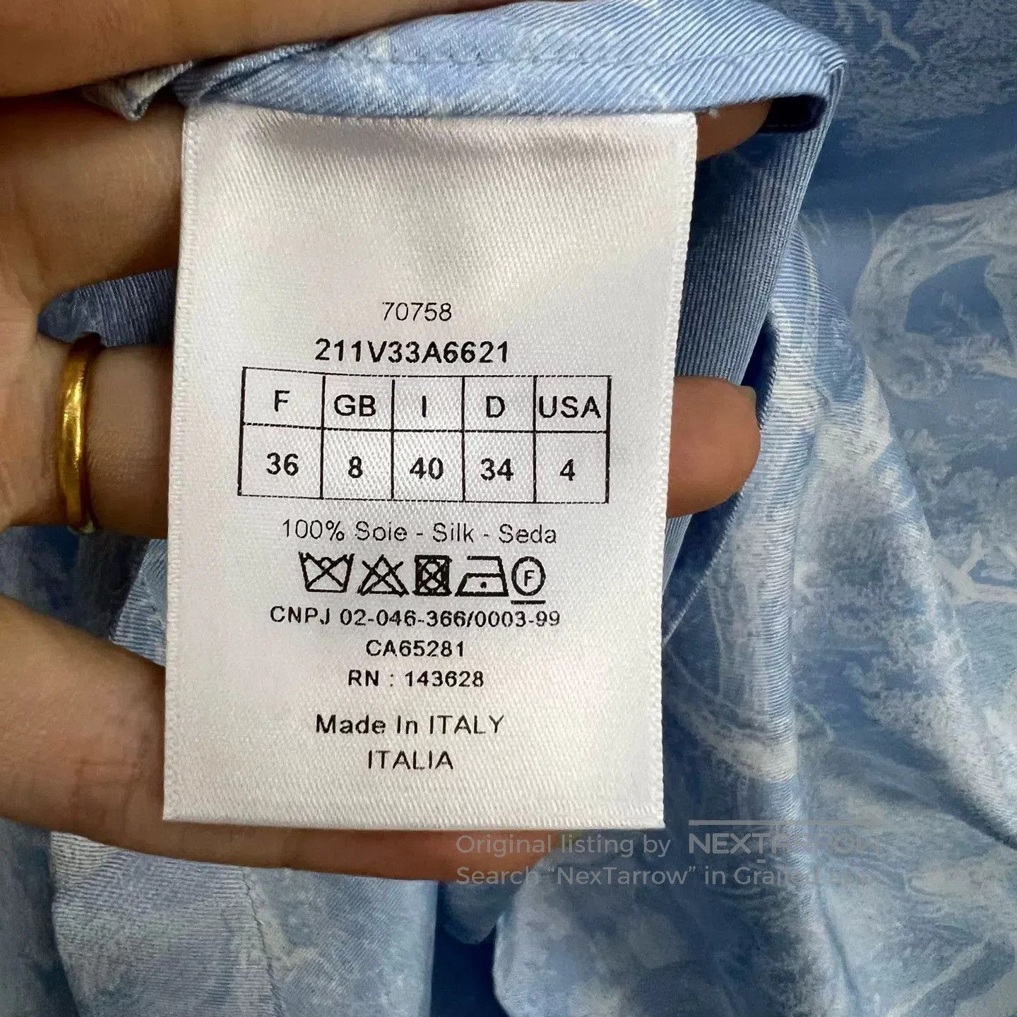 Dior Dior Animal Print Shirt in Light Blue. Size S / US 4 / IT 40 - 3 Thumbnail