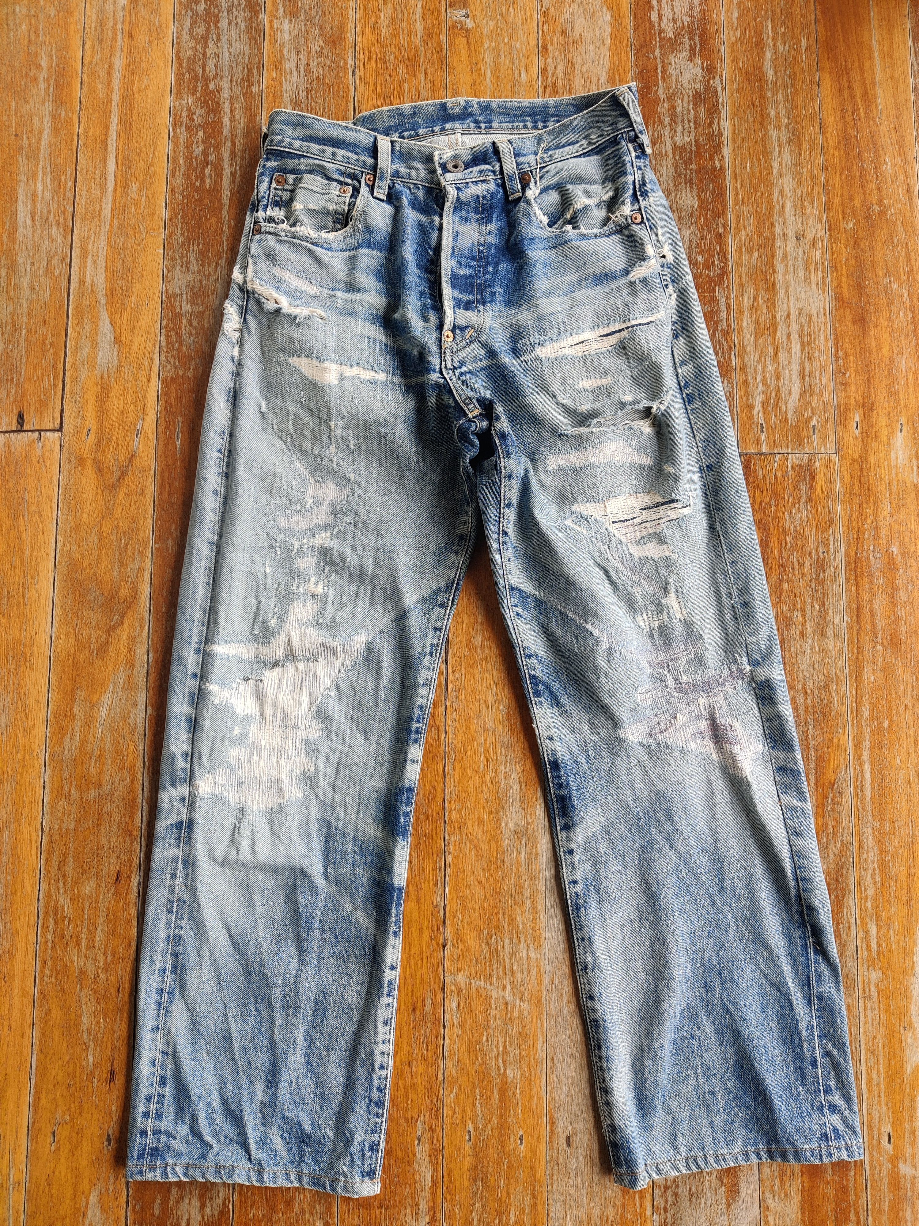 Vintage Levi's 702 Big E Selvedge Buckle Back Grunge