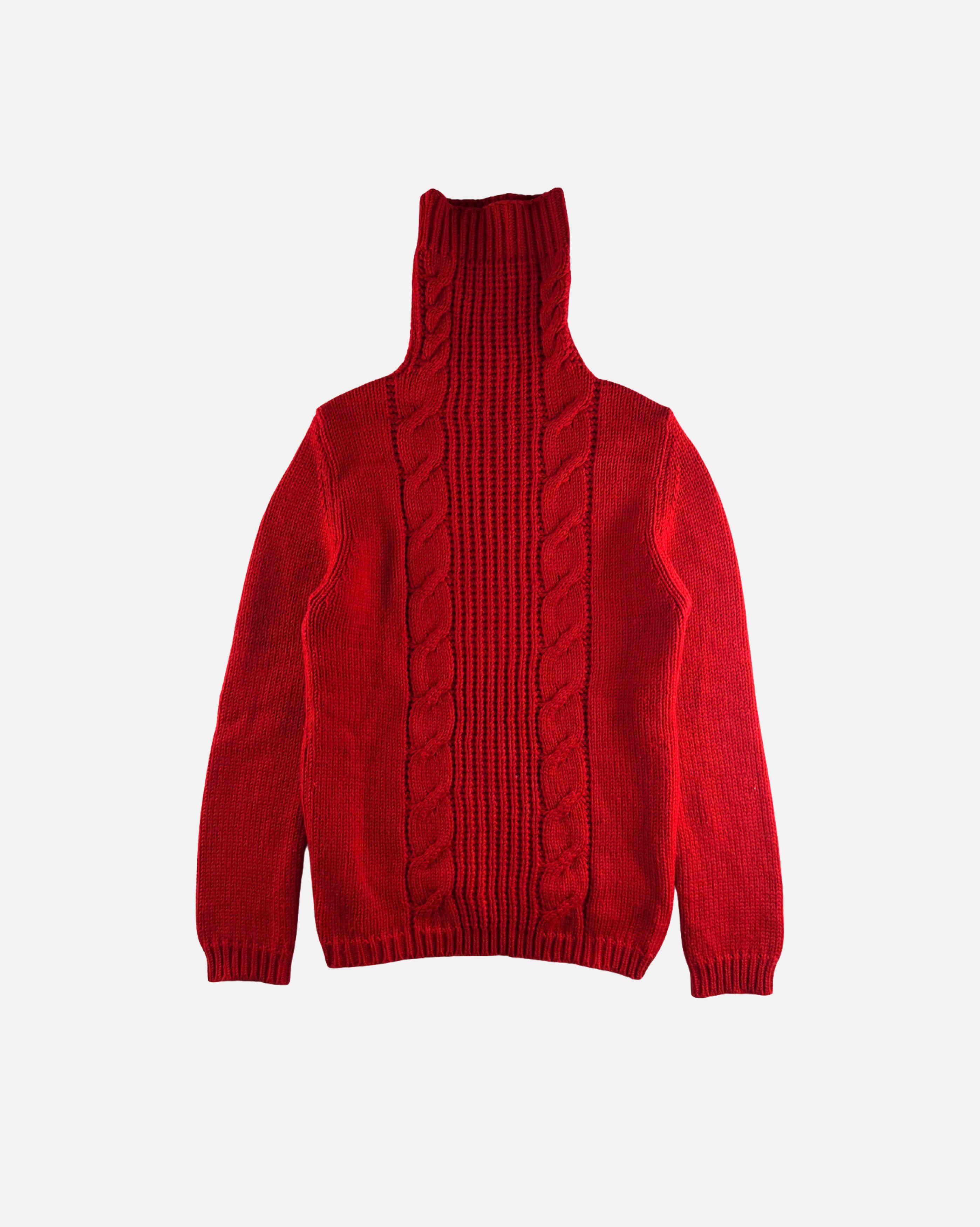 Yohji Yamamoto Yohji Yamamoto FW01 Red Turtleneck Size US L / EU 52-54 / 3 - 1 Thumbnail