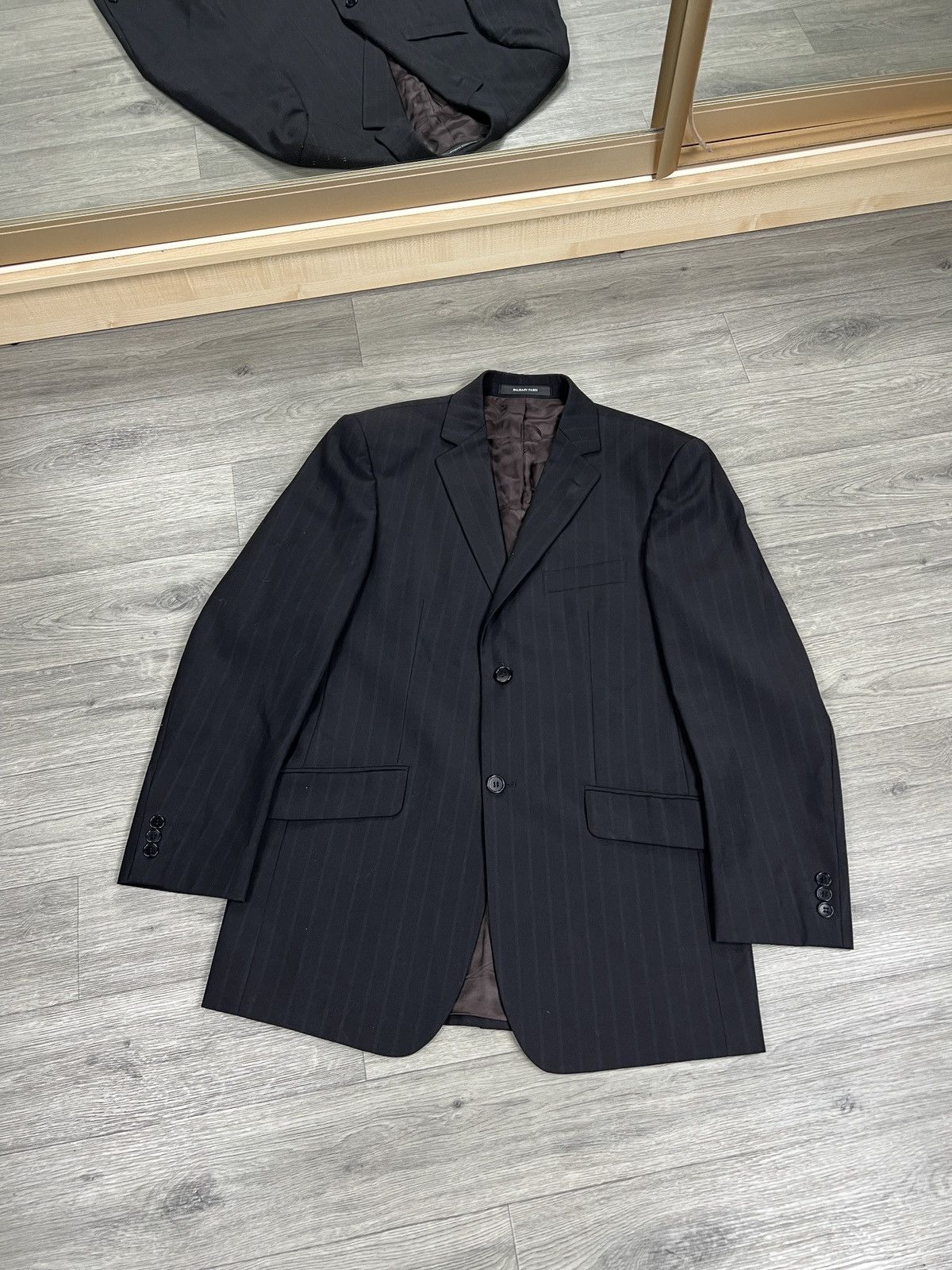 Balmain Vintage Balmain Paris Striped Men suit, Blazer and Pants szM Size 42R - 2 Thumbnail