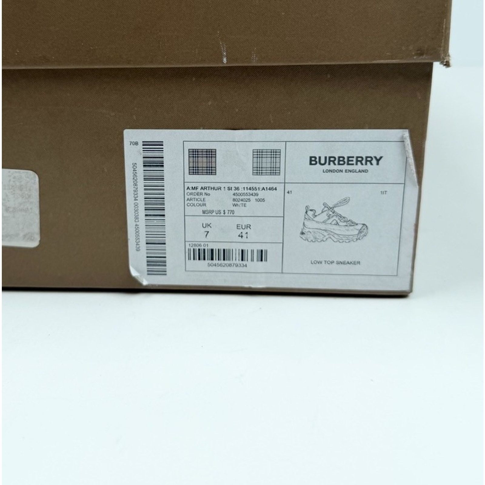 Burberry Size 41EU/8US - Burberry Arthur White Brown Size US 8 / EU 41 - 11 Thumbnail