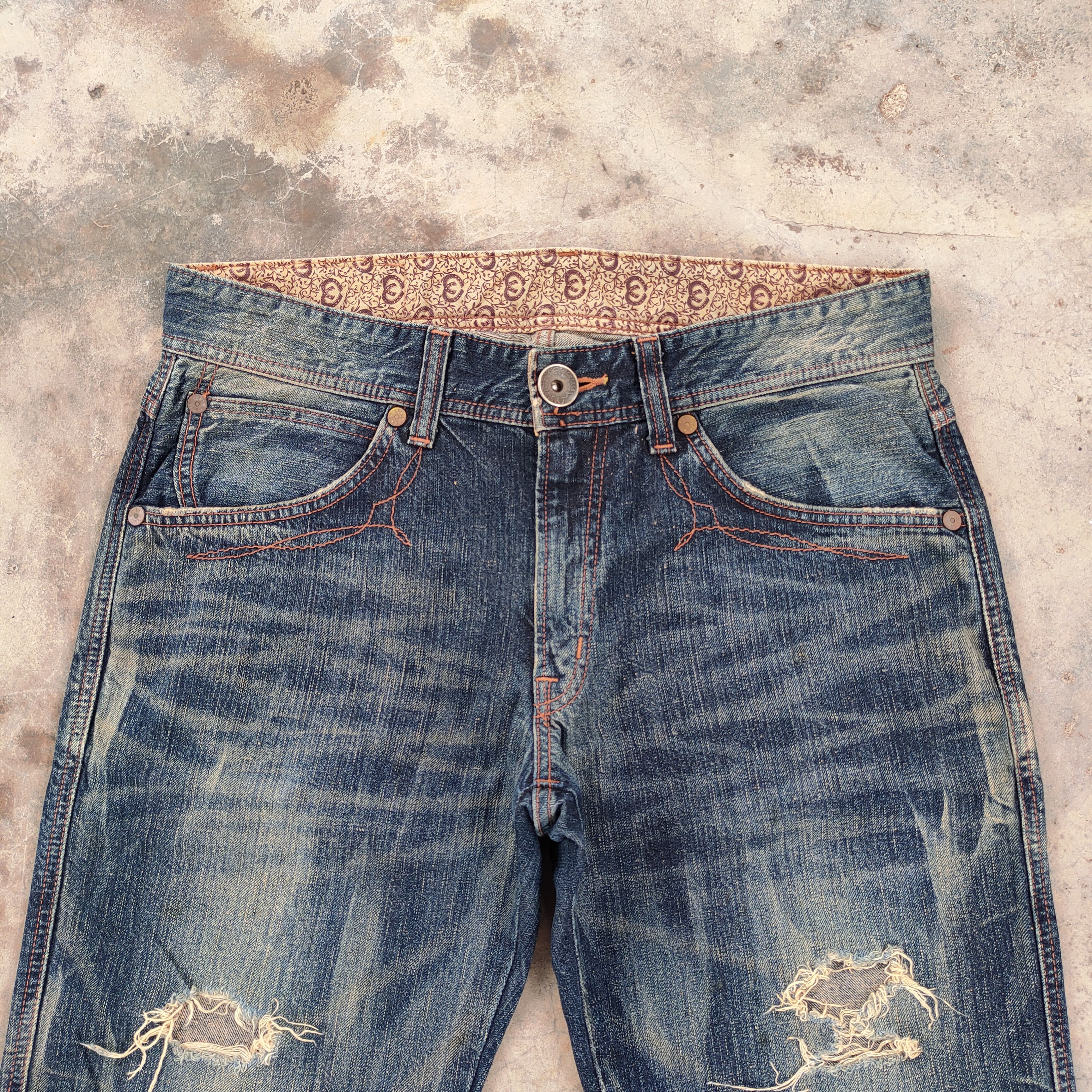 Edwin VINTAGE EDWIN BLUE TRIP RUSTY FADED RIPPED JEAN DENIM PANTS Size US 36 / EU 52 - 3 Thumbnail
