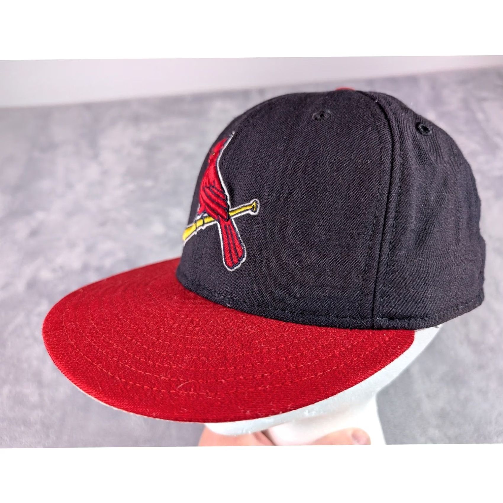 New Era VINTAGE New Era 59FIFTY St Louis Cardinals Hat 7 1/2 Black Red Diamond Collection USA Baseball Cap Mens Wool Twill Solid City Retro Size ONE SIZE - 2 Thumbnail
