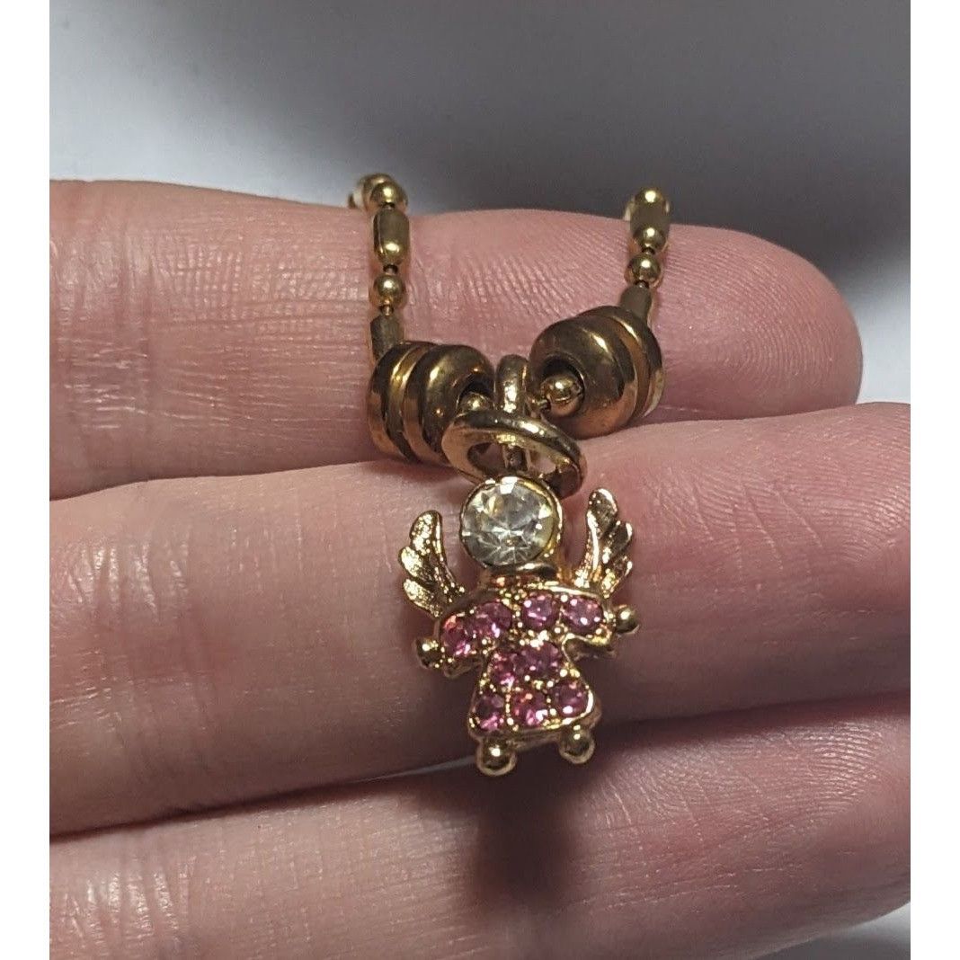 Other Vintage USA KLS Pink Angel Pendant Necklace Size ONE SIZE - 10 Thumbnail