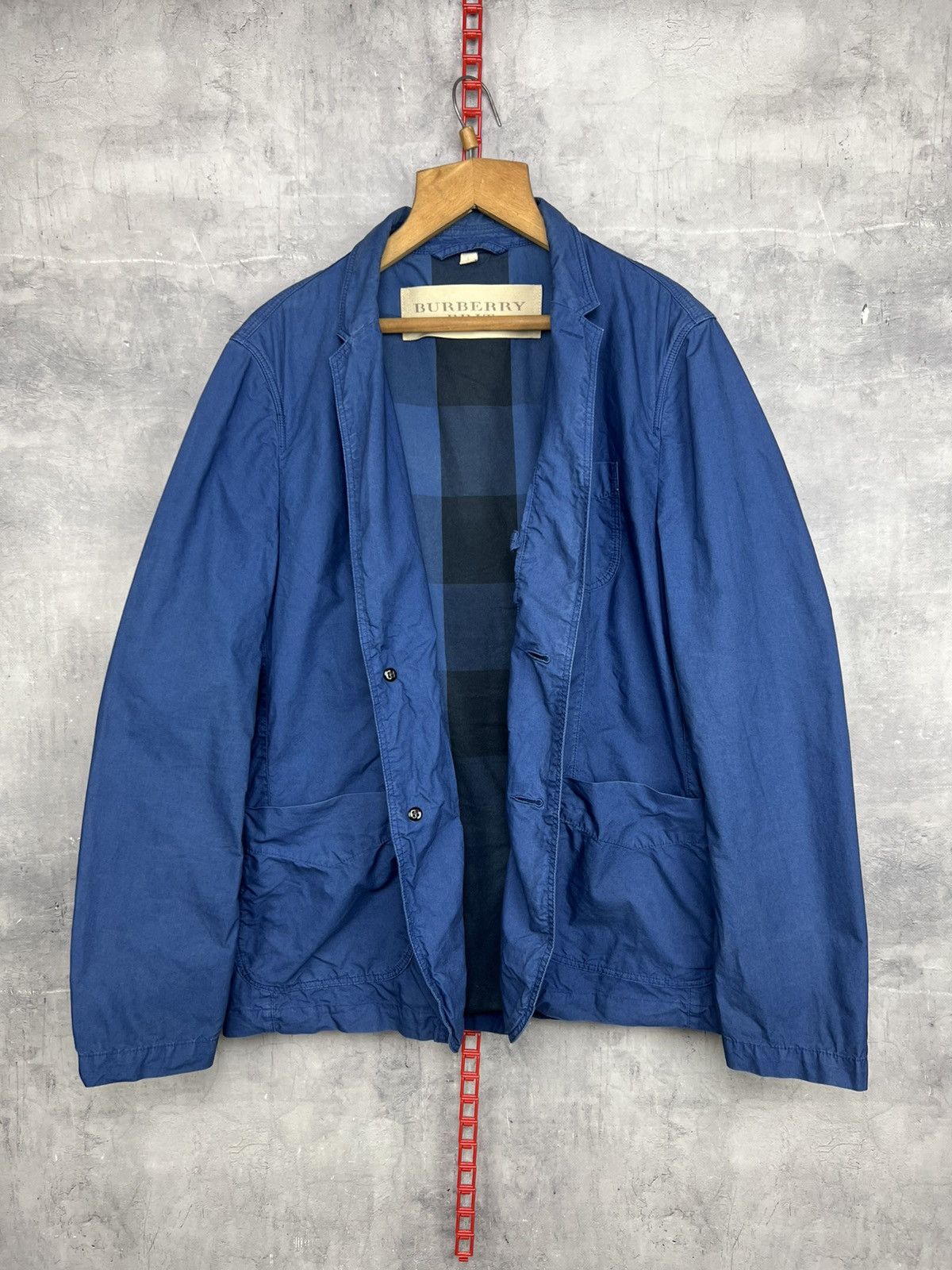 Burberry Men's Burberry Coat Blazer Blue L Cotton Men Brit Jacket Size US L / EU 52-54 / 3 - 3 Thumbnail