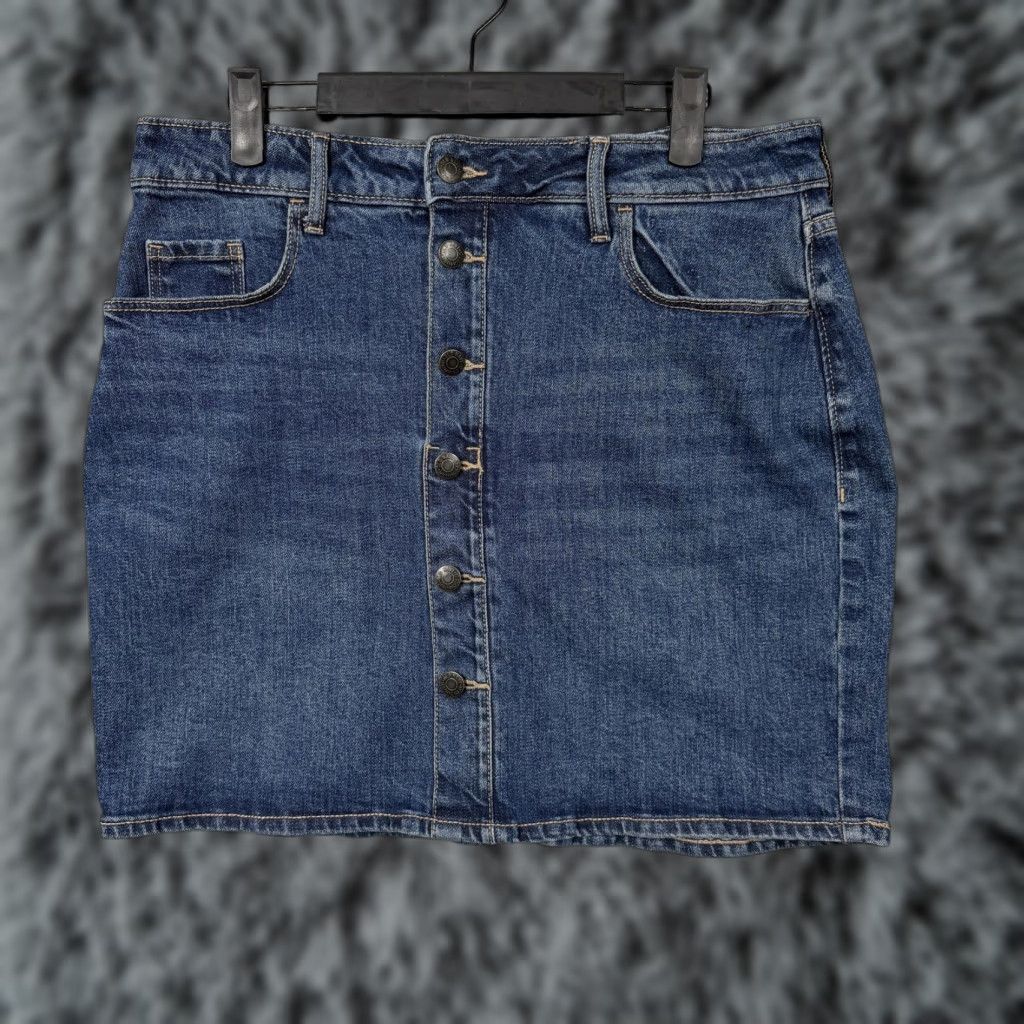 Old Navy Old Navy Denim Skirt 10 Button Front High-Rise Secret-Slim Pockets Women Regular Blue Denim Mini Pencil Casual CasualWear Size 32" / US 10 / IT 46 - 1 Thumbnail