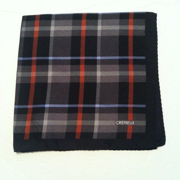 Daniel Cremieux DANIEL CREMIEUX MENS NEW BLACK SILK POCKET SQUARE 16" X 16" Size ONE SIZE - 2 Thumbnail