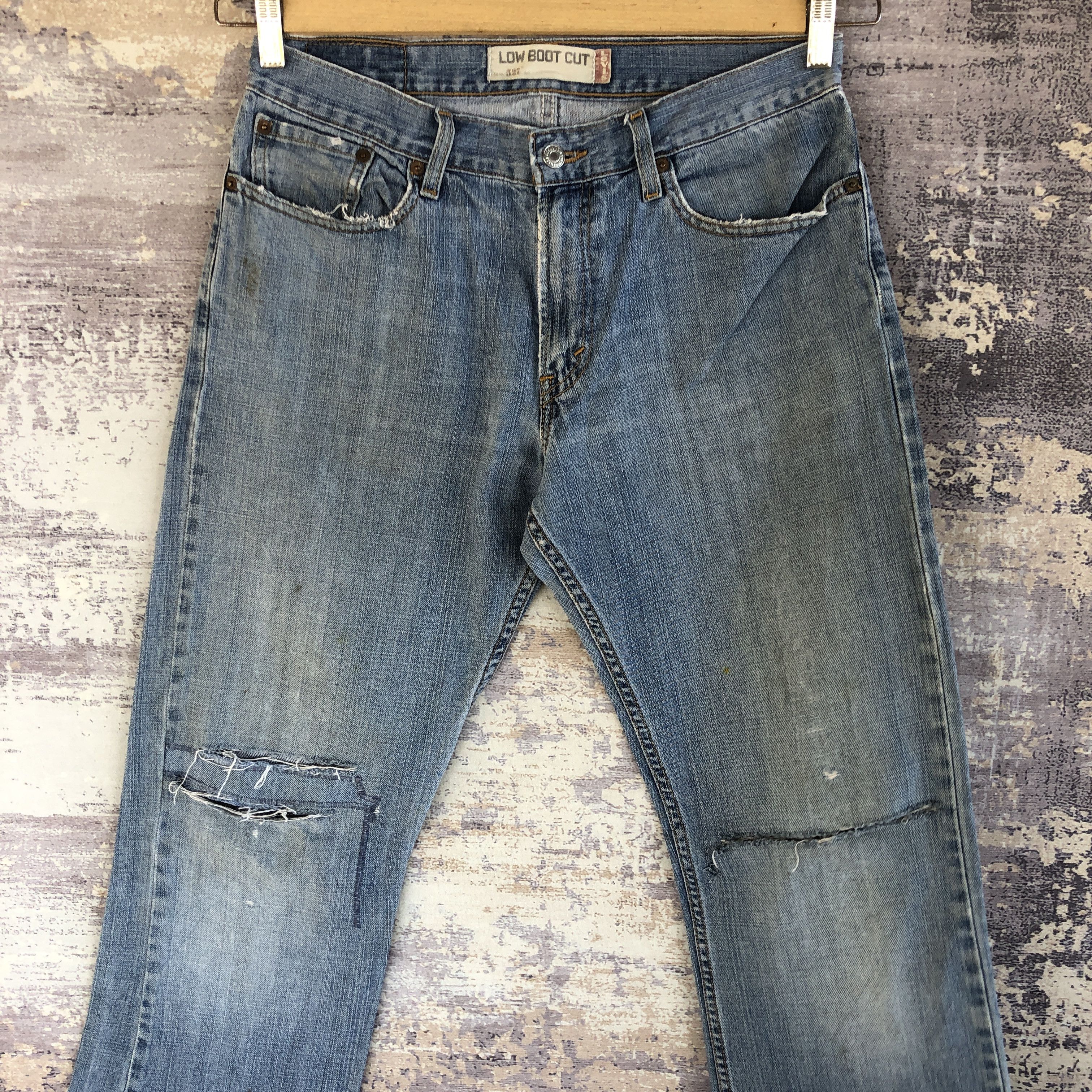 Levi's Vintage Y2K Distressed Levis 527 Flare Jeans Bootcut Denim Size US 30 / EU 46 - 3 Thumbnail