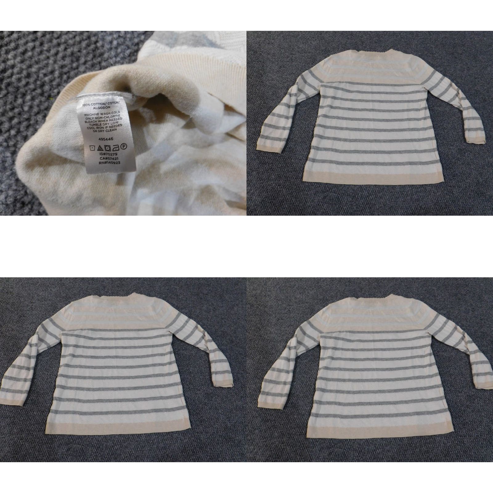 Loft LOFT Sweater Shirt Womens Medium White Striped Crew Neck Pullover Cotton Knit Colorful Modern Modern Casual Size M / US 6-8 / IT 42-44 - 8 Thumbnail