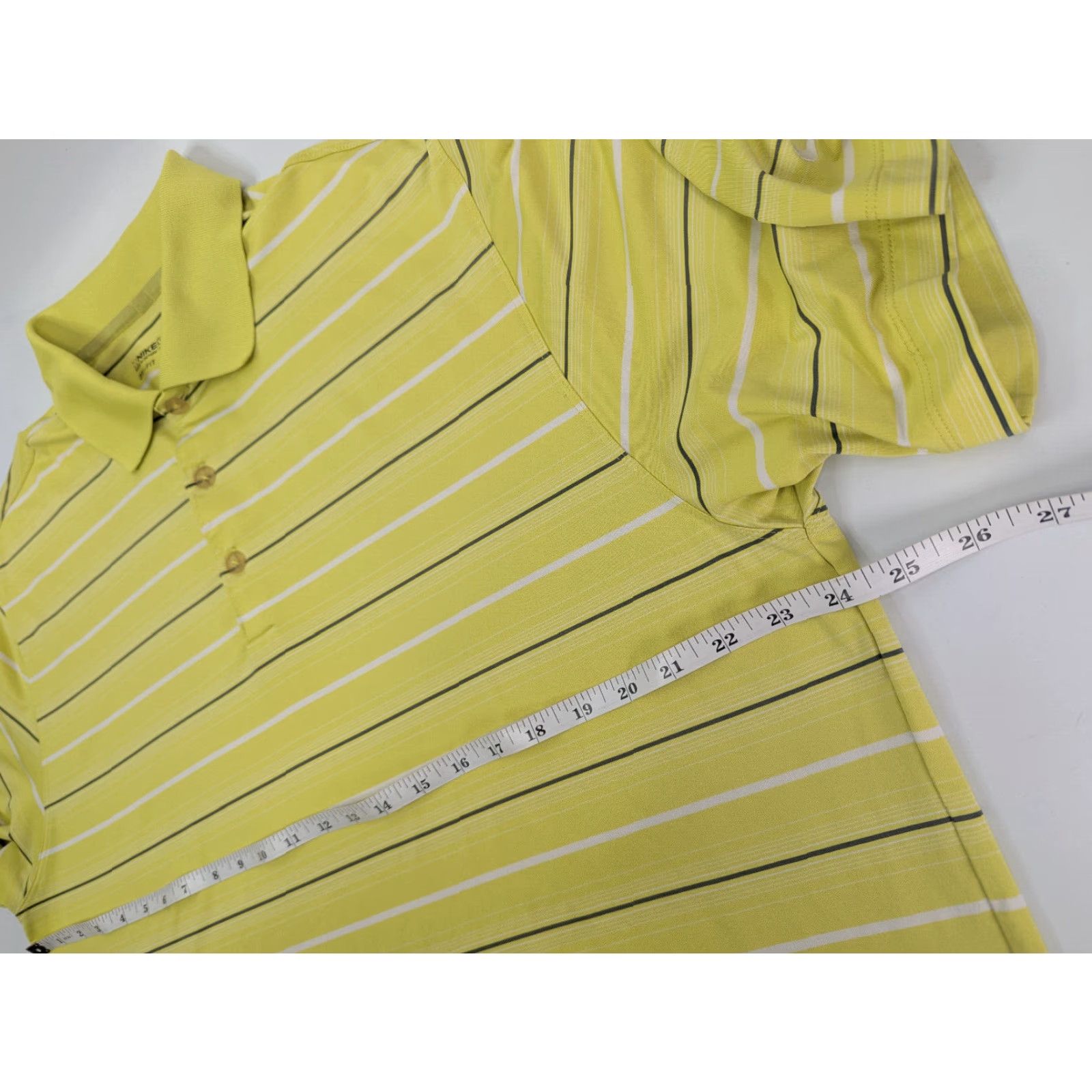 Nike VINTAGE Nike Golf Polo Shirt Stripe Yellow Men's XL Dri-Fit Performance 381252 Size US XL / EU 56 / 4 - 5 Thumbnail
