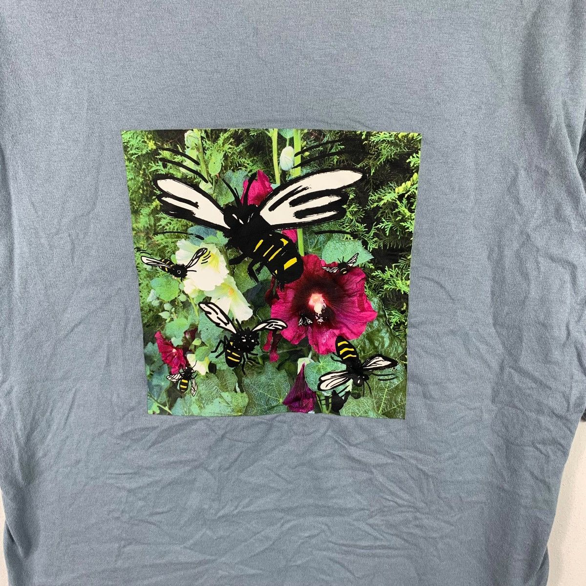 Vintage GU x FILIP PAGOWSKI Bee Flower Painting Tee Shirt Top Warsaw Size M / US 6-8 / IT 42-44 - 7 Thumbnail