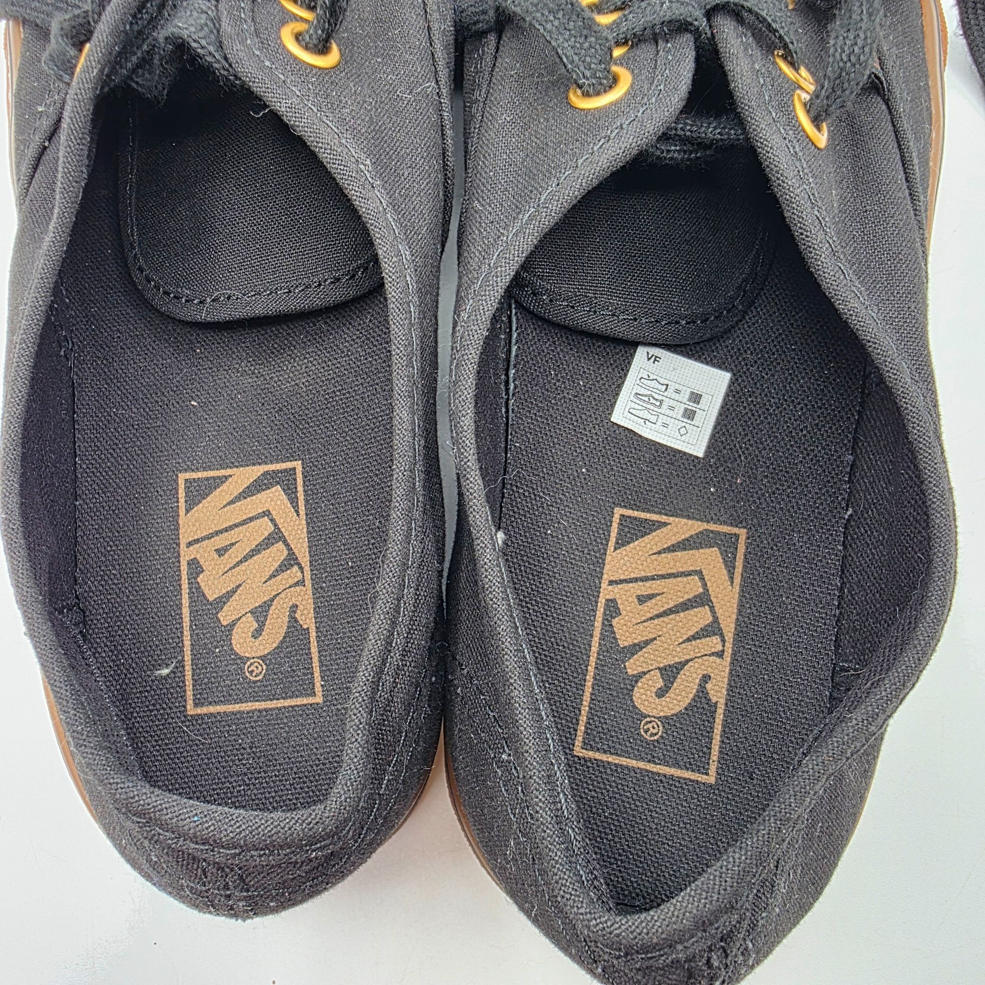 Vans Vans Authentic Black Gum Sole Womens Size 9.5 Black Gold Sho Size US 9.5 / IT 39.5 - 9 Thumbnail