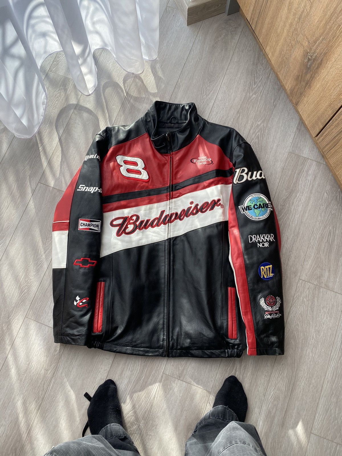 Dale Earnhardt Jr. Budweiser Racing Winter Jacket – Men’s Red, Nascar Clearance – NWT