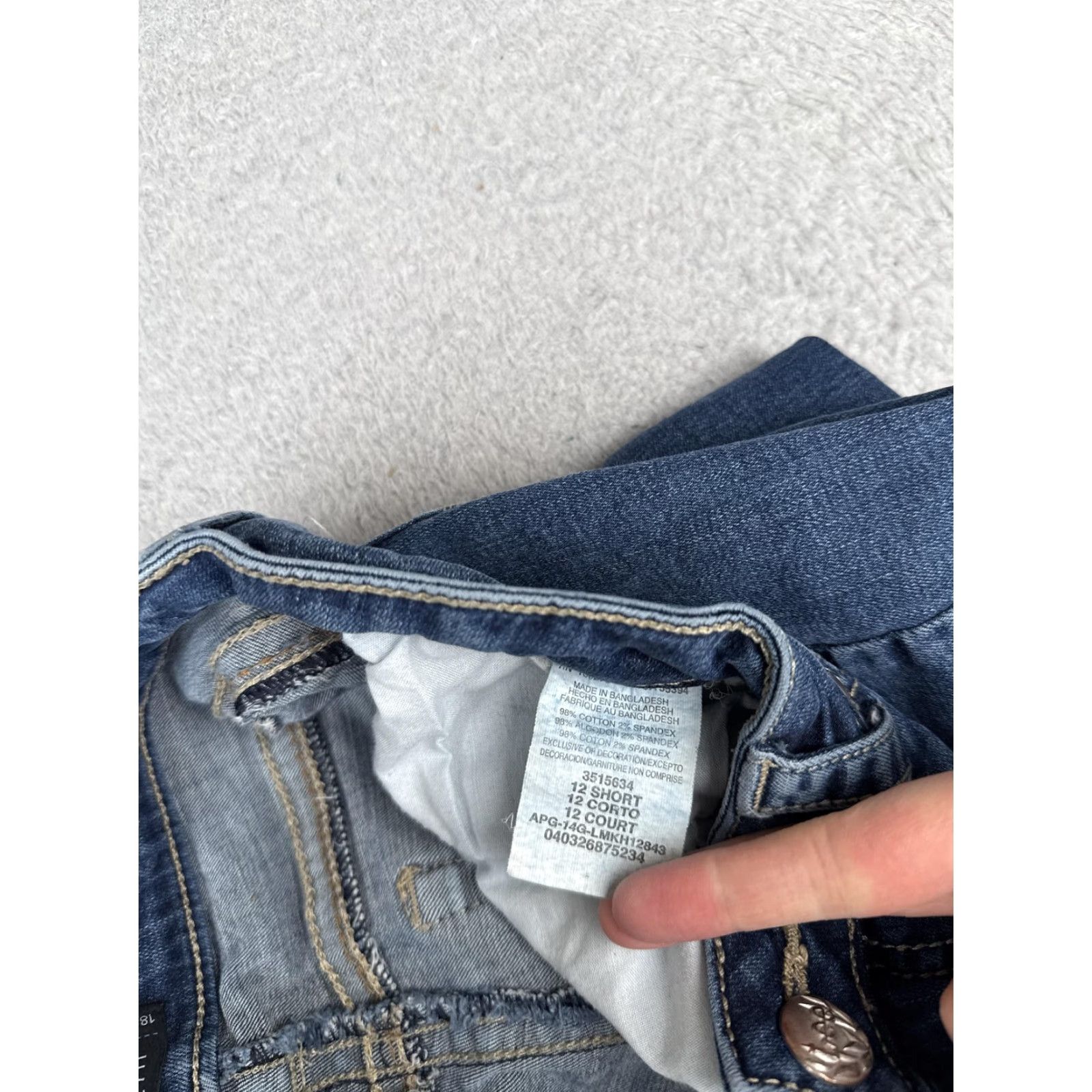 Lee Lee Jeans Womens 12 Short Blue Midrise Fit Straight Leg Denim with Stretch - 5-Pocket, Zip Fly - Regular Size 34" / US 12 / IT 48 - 7 Thumbnail