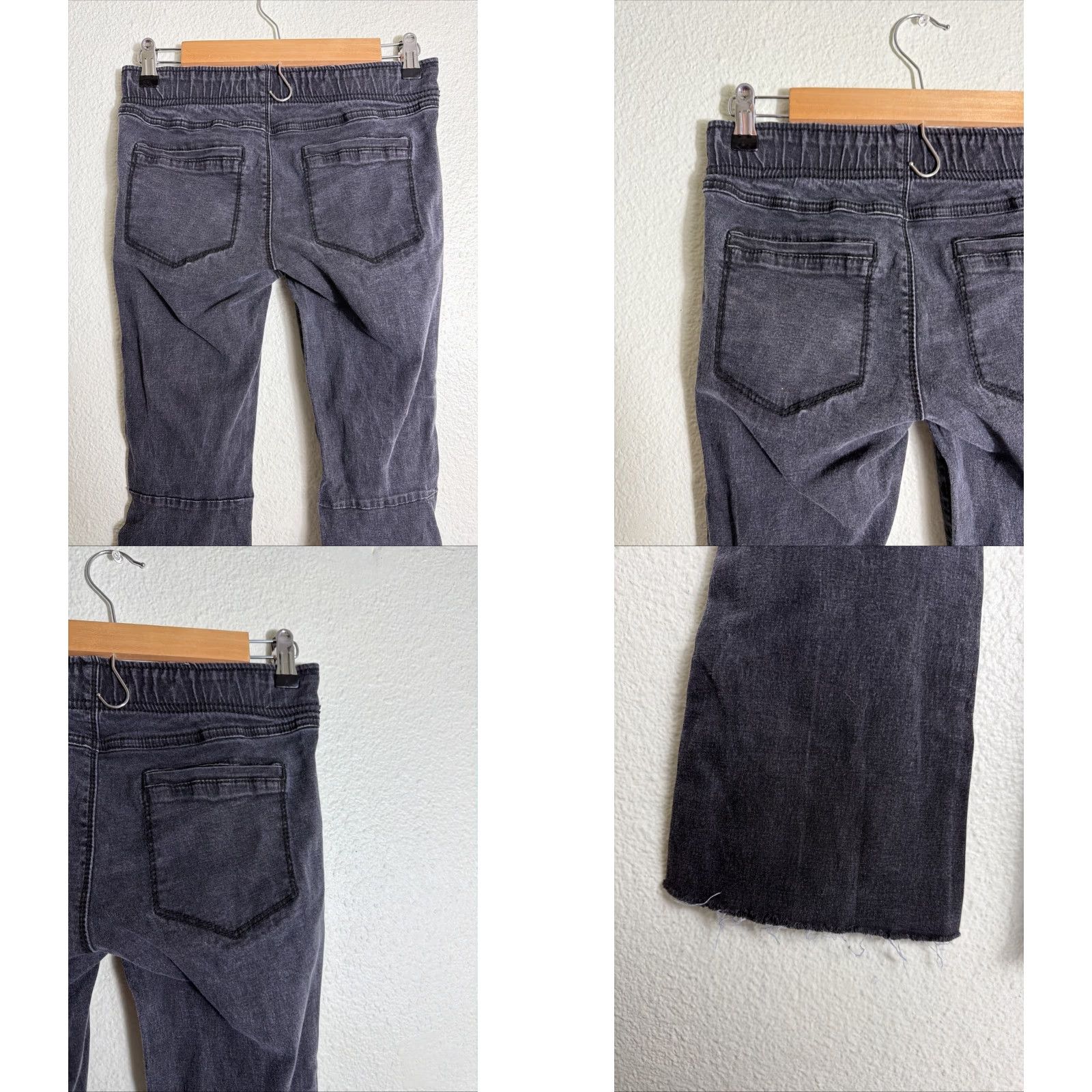 Free People Free People Jeans Black Denim Flare Pull on 29x28 Raw Hem Women Size 29" - 8 Thumbnail