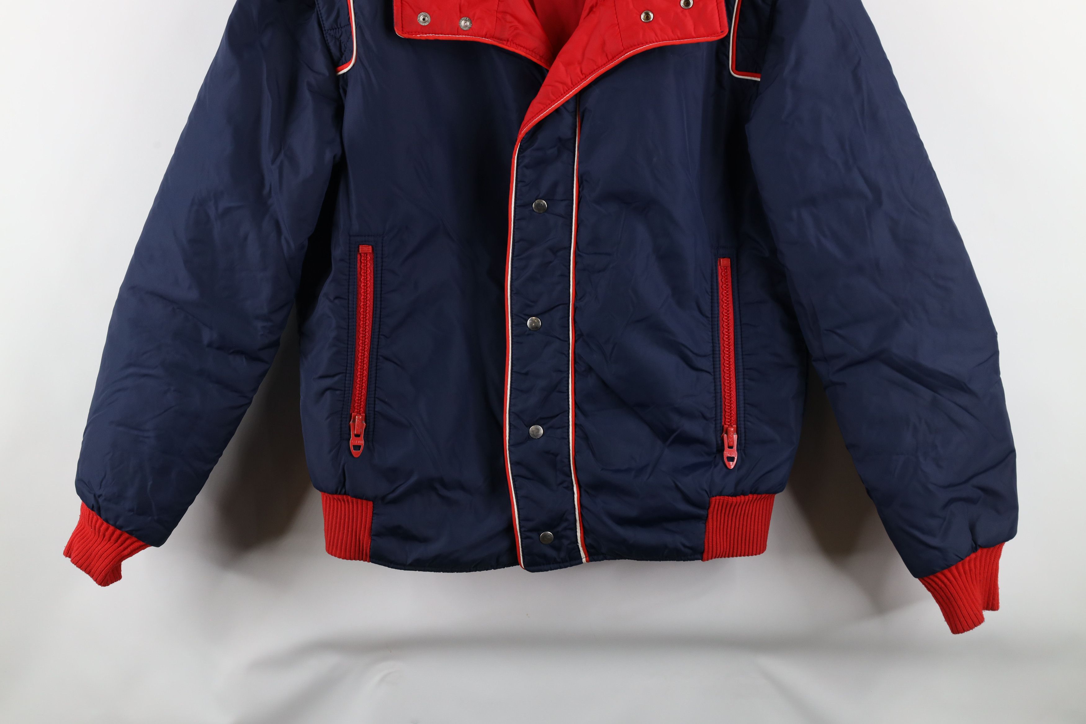 Vintage Vintage 70s Streetwear Striped Winter Puffer Jacket Blue Size US M / EU 48-50 / 2 - 3 Thumbnail