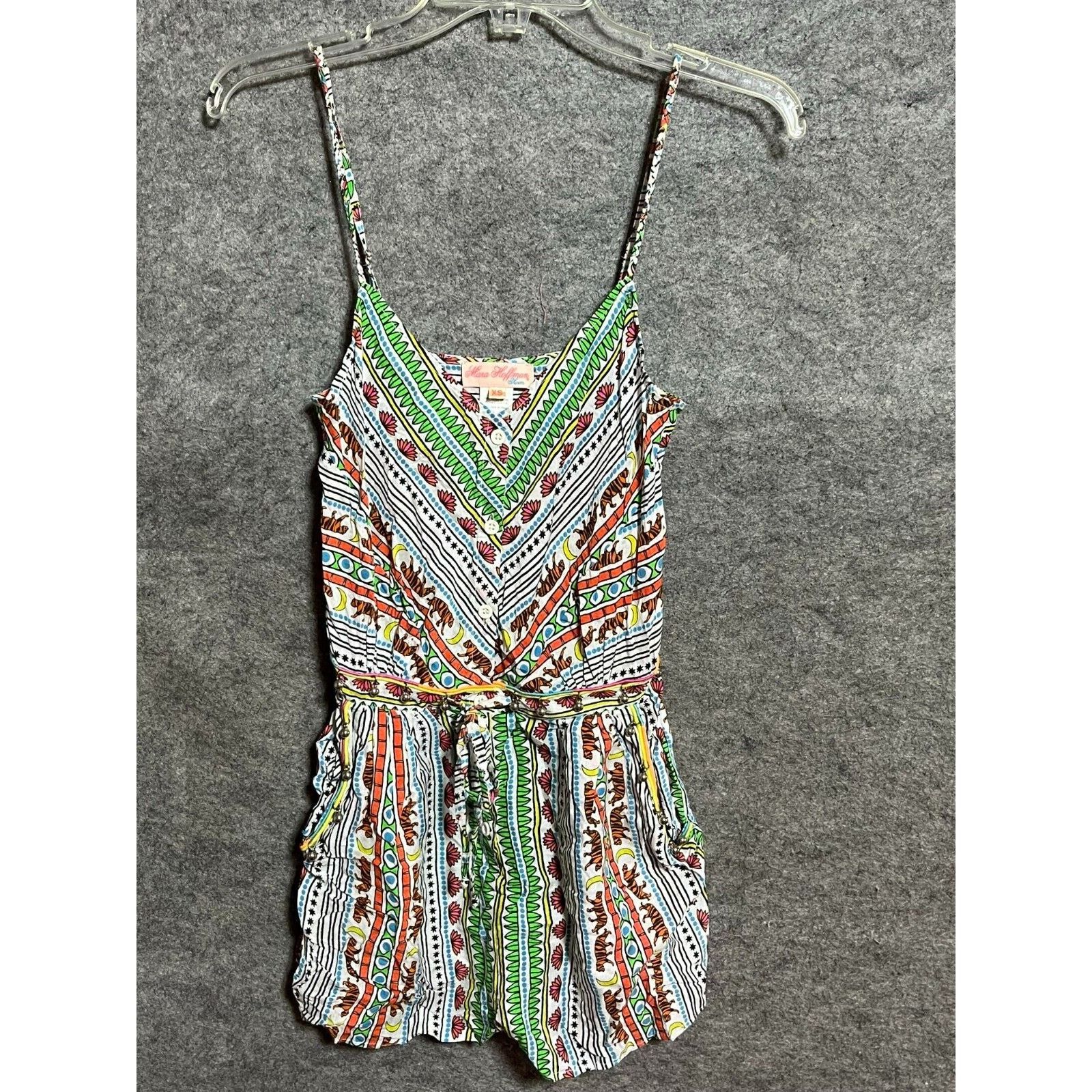 Mara Hoffman Mara Hoffman Romper Womens XS Tiger Viscose V Neck Green Size 25" / US 0 / IT 36 - 1 Thumbnail