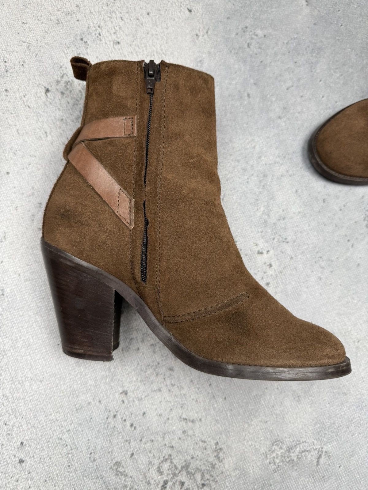 Diesel Diesel Suede Leather Heeled Ankle Boots Brown Buckle Strap Size US 8 / IT 38 - 4 Thumbnail