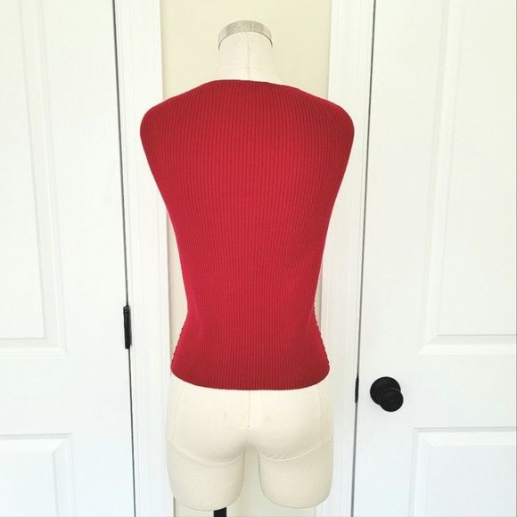 Other Kate Hill Petite Beaded Silk Blend Ribbed Sweater Tank Sz PM Size M / US 6-8 / IT 42-44 - 4 Thumbnail
